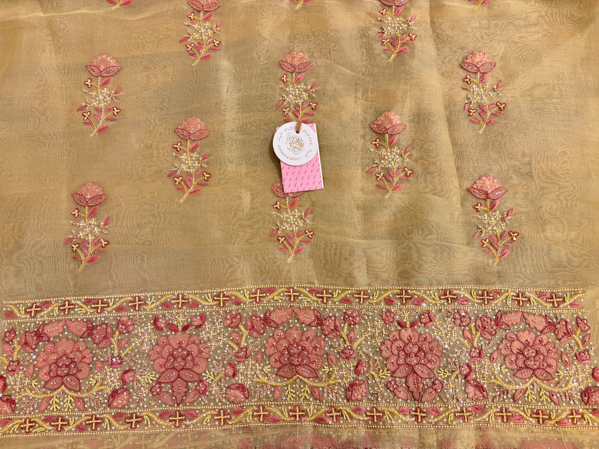 Butter Yellow Pure Organza Chikankari Kurta & Dupatta - Pleats PleaseChikankari