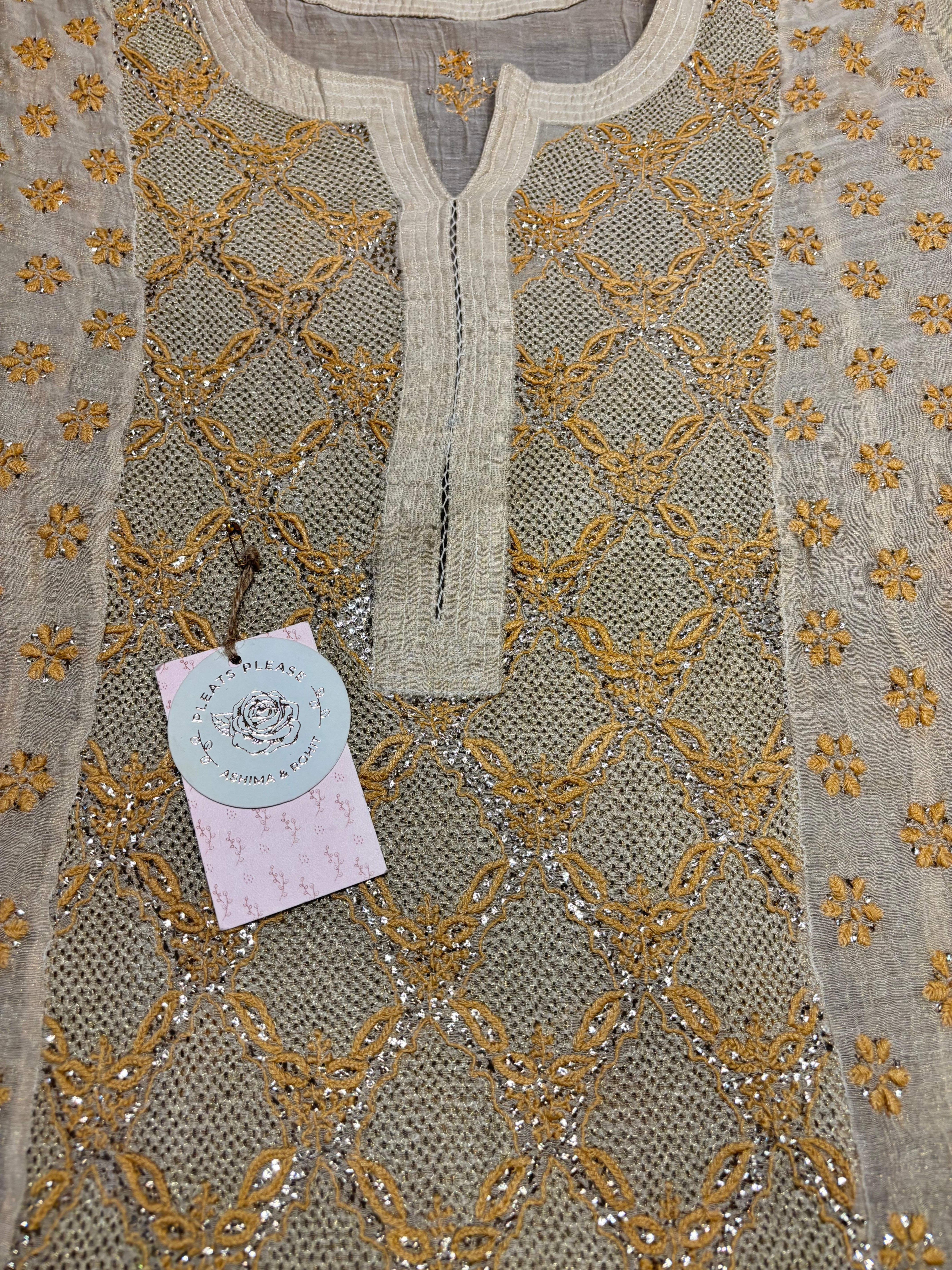 Dyeable Pure And Premium Tissue Straight Kurta And Dupatta Set