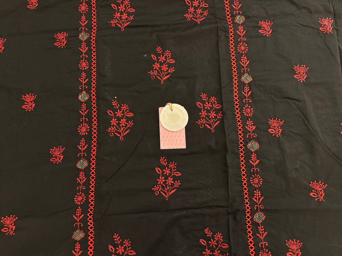 Black Cotton Chikankari Women Kurta