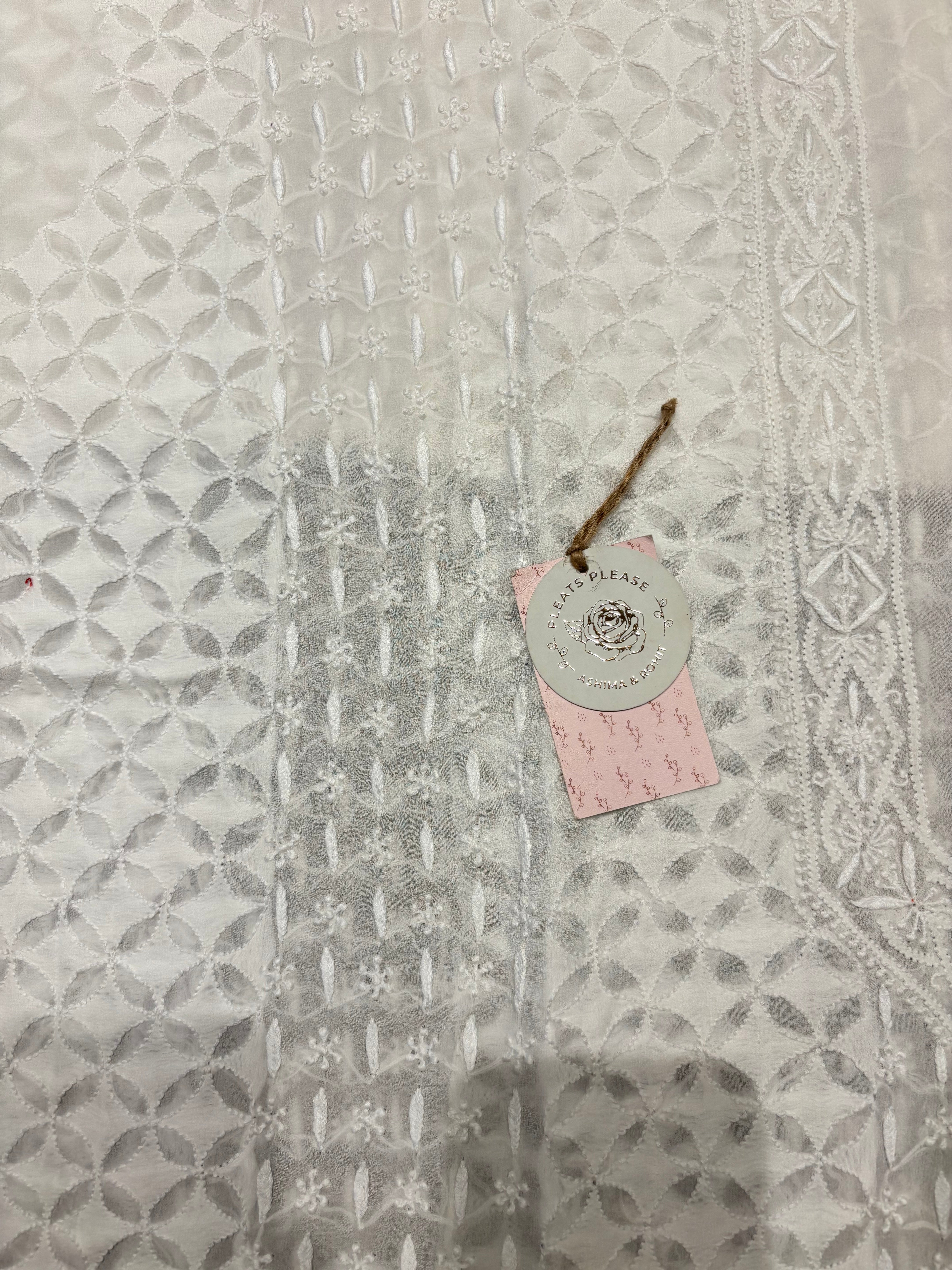 Dyeable pure and Premium Georgette Chikankari men’s Kurta Fabric