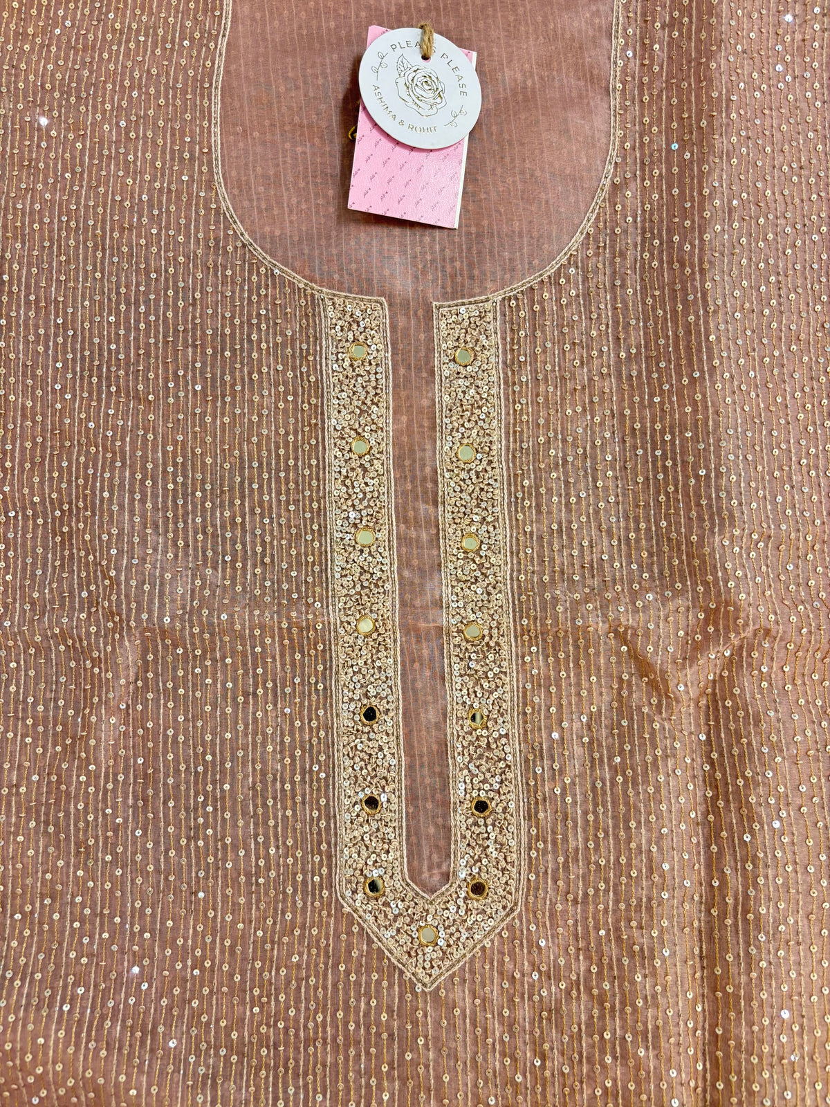 Baby Pink Pure & Premium Organza Chikankari Kurta & Dupatta