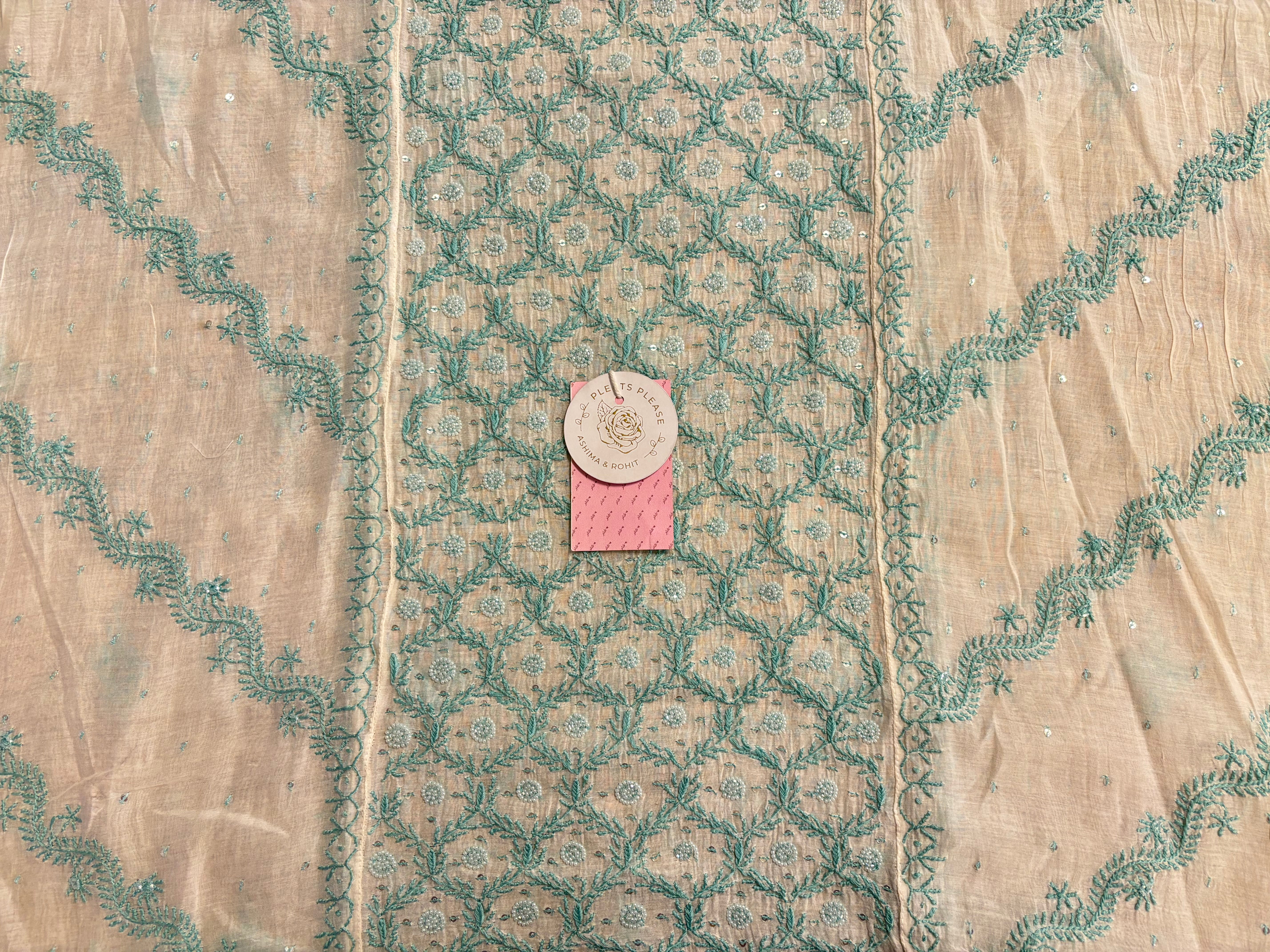 Dyeable Chanderi Mul Chikankari Kurta & Dupatta