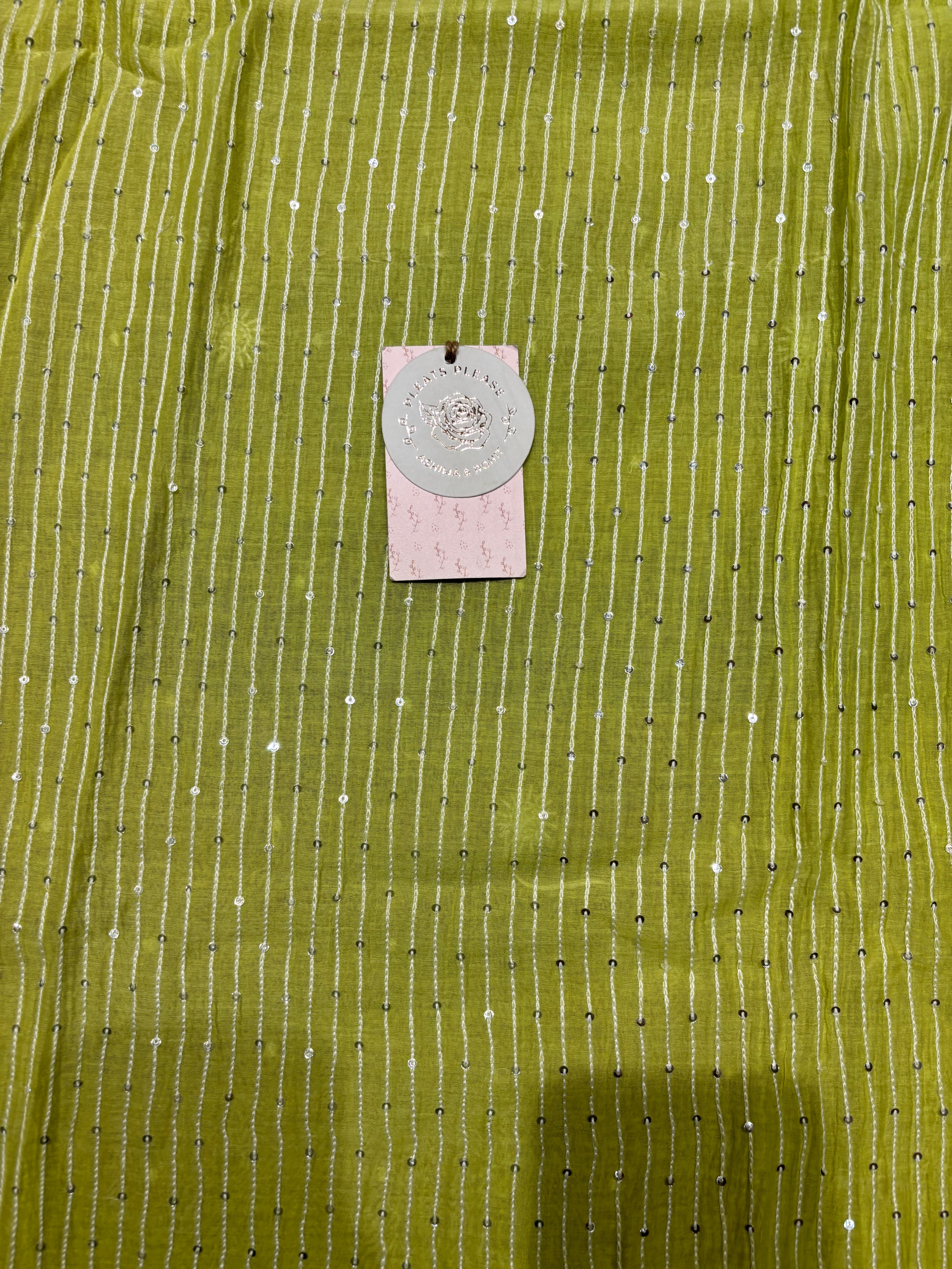 Green Chanderi Mul Chikankari Kurta and Dupatta set