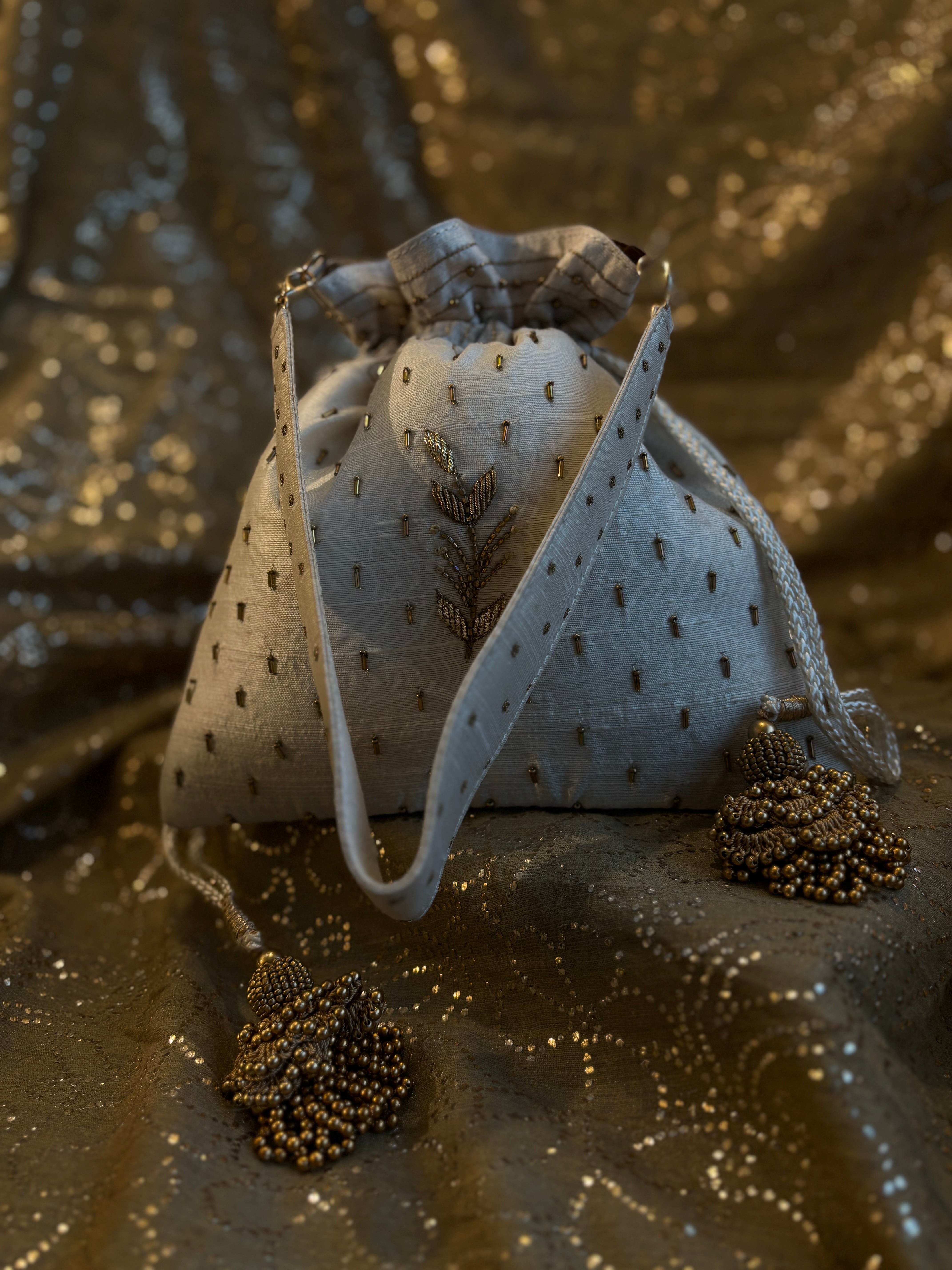 Ivory Zardozi & Mukaish Potli