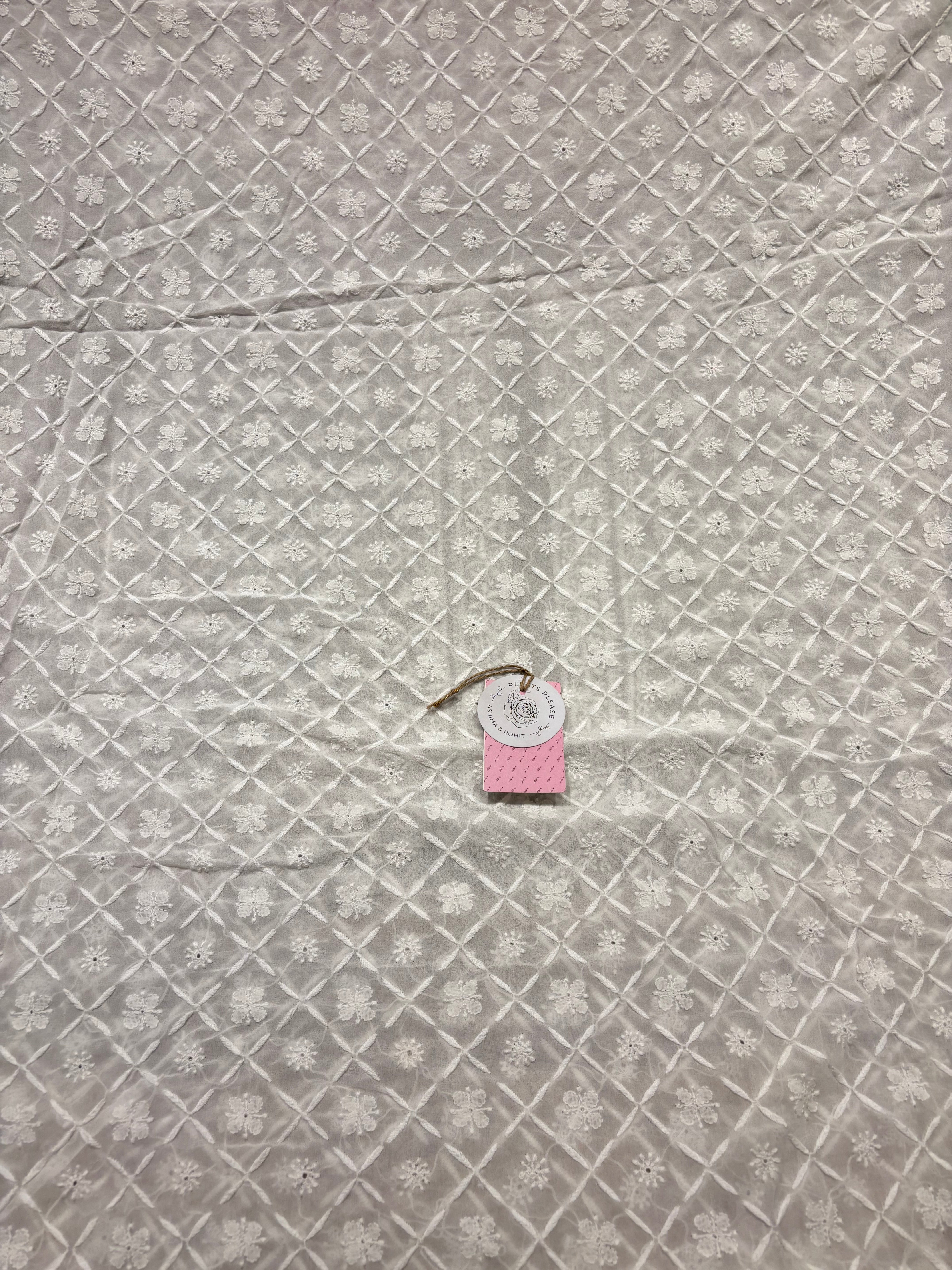 Dyeable Pure and Premium Georgette Chikankari Men’s Kurta Fabric