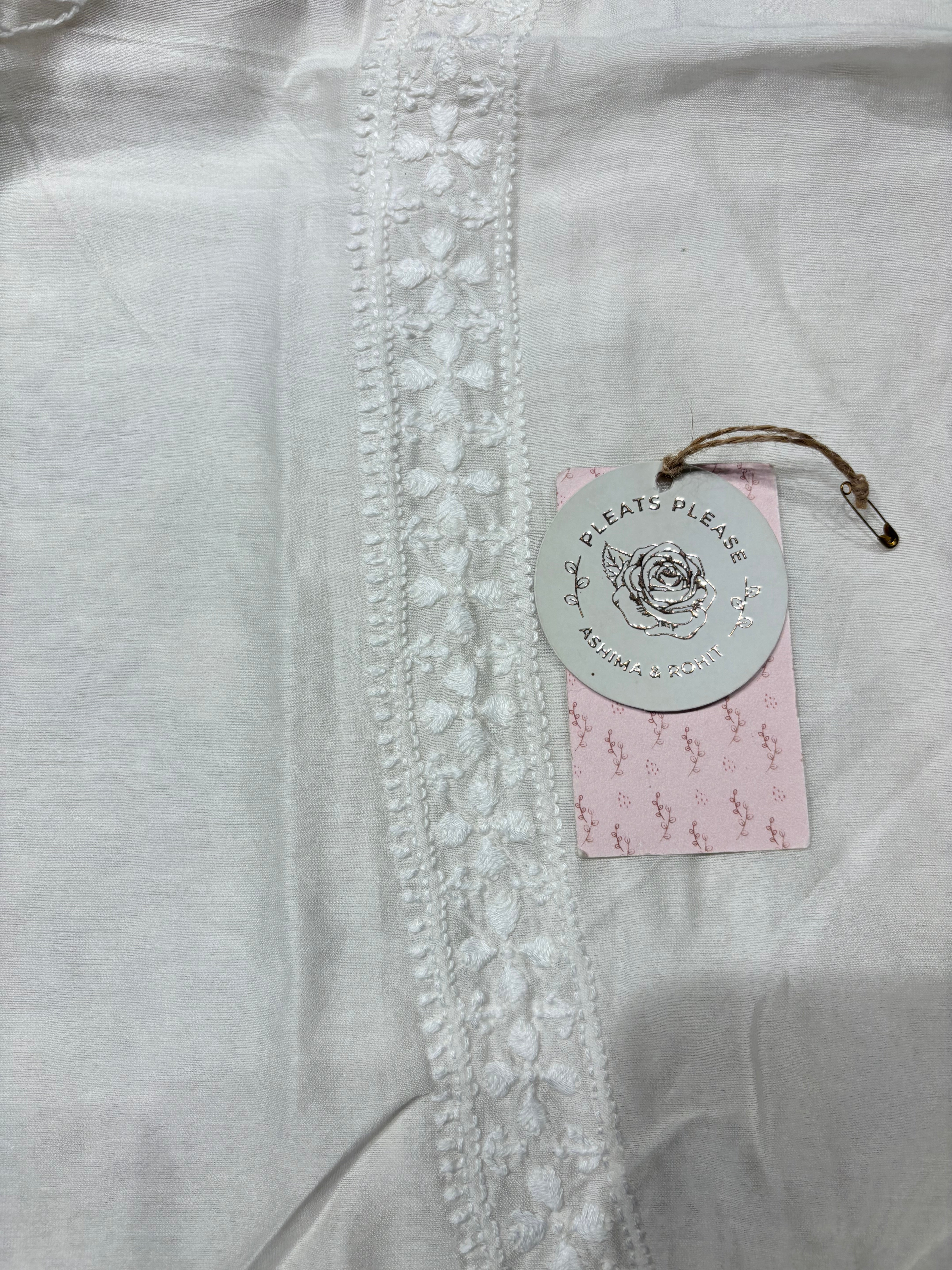 Dyeable Chanderi Silk Chikankari Men’s Kurta Fabric
