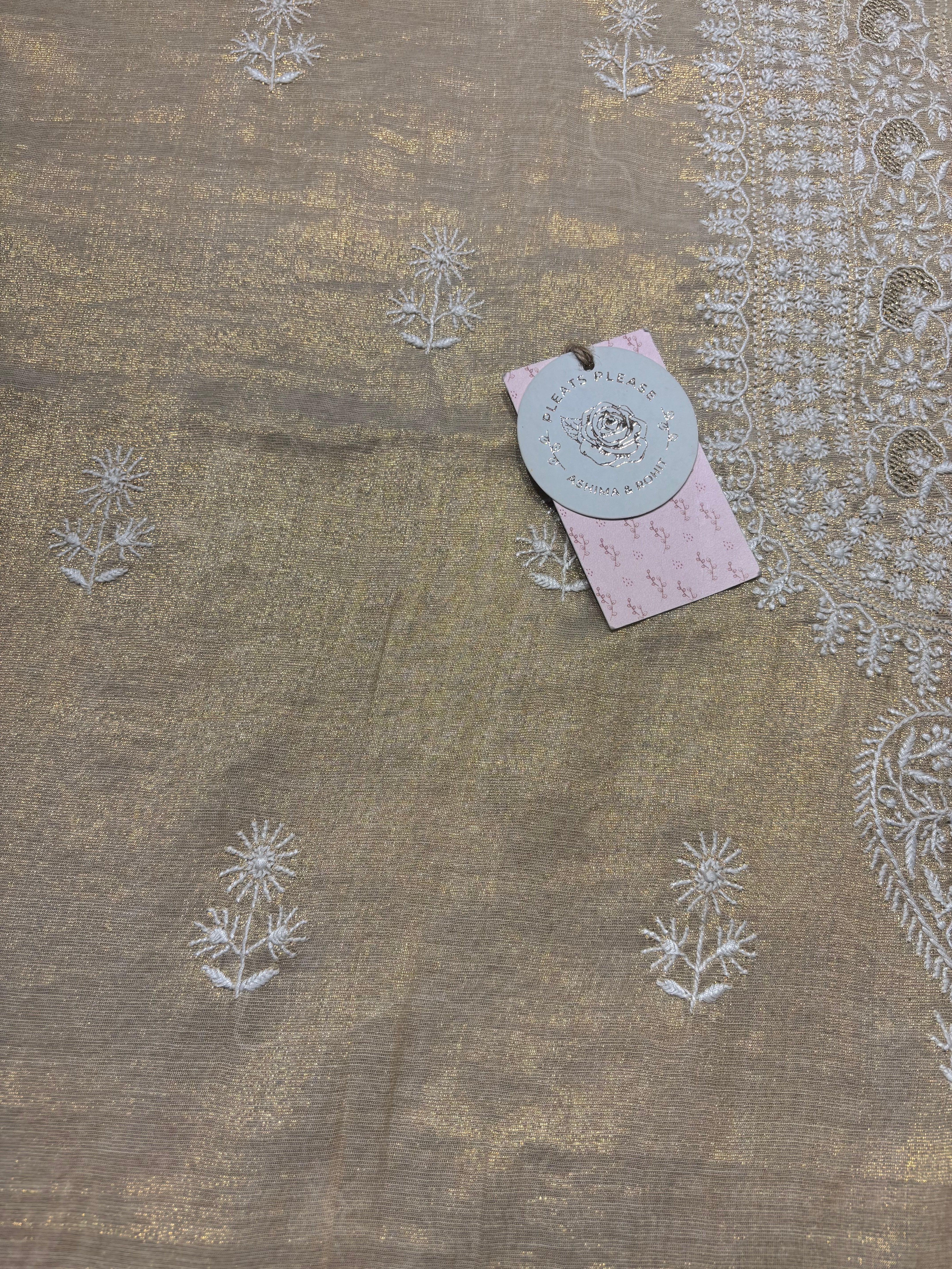 Dyeable Tissue Chikankari Kurta and Dupatta set