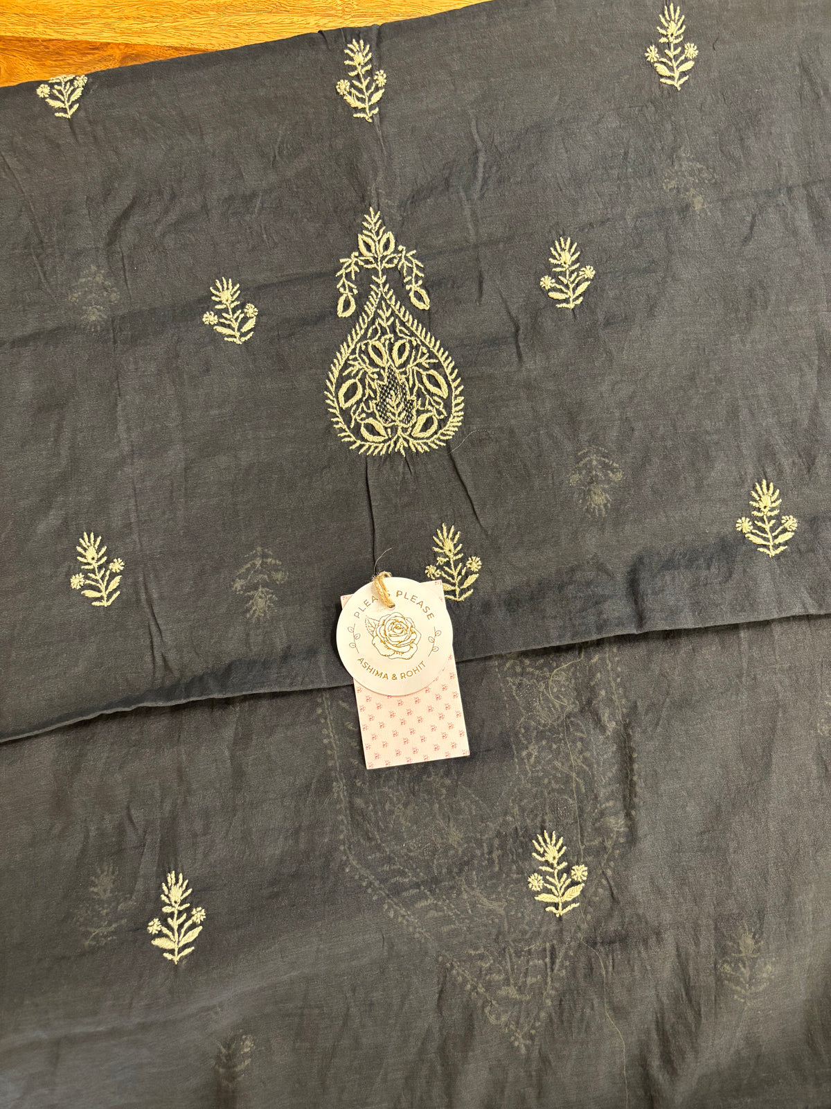 Black Chanderi Silk Chikankari Men’s Kurta