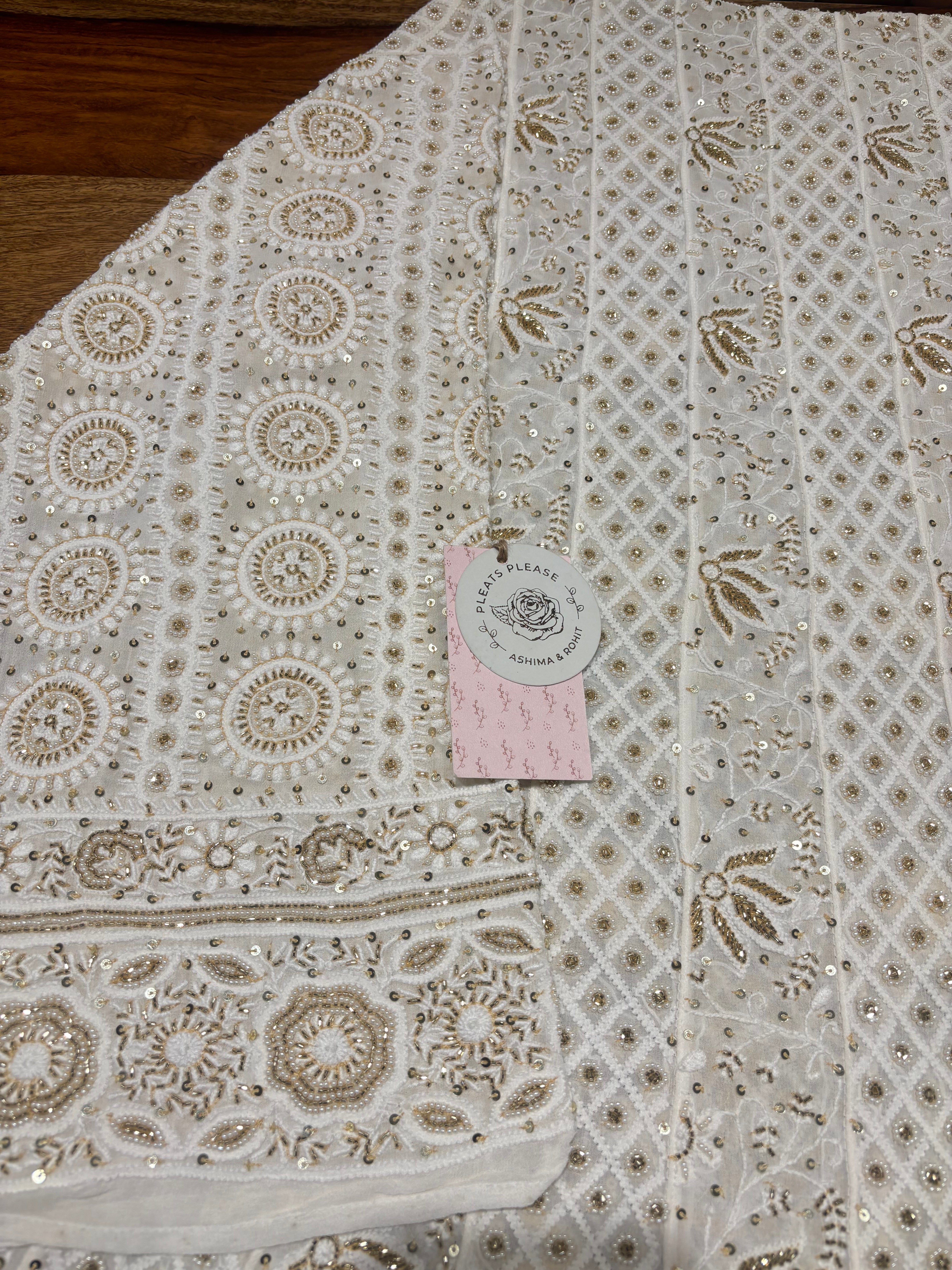 Dyeable Pure & Premium Georgette Chikankari Anarkali & Dupatta Set