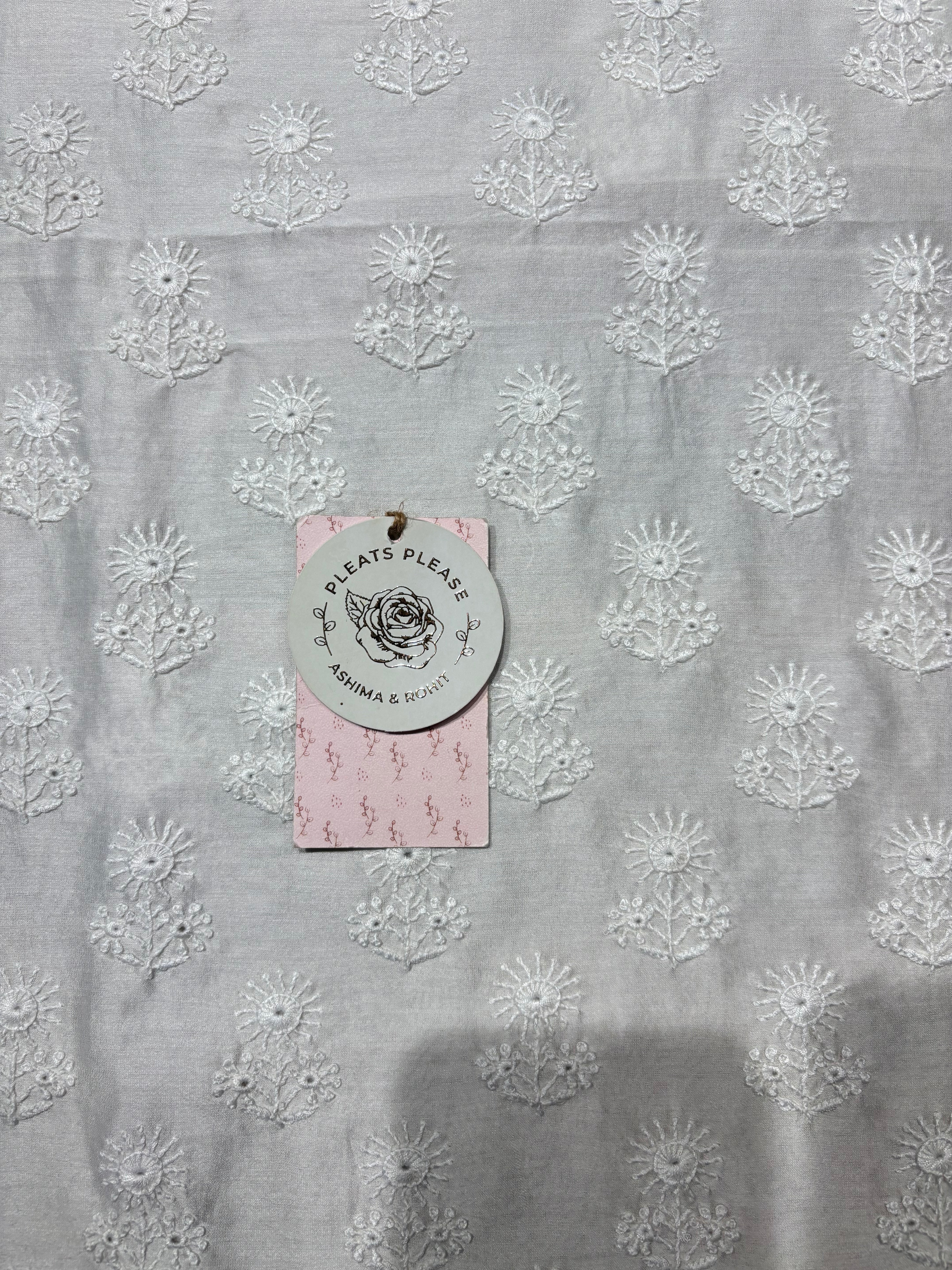 Dyeable Chanderi Silk Chikankari Men’s Kurta Fabric