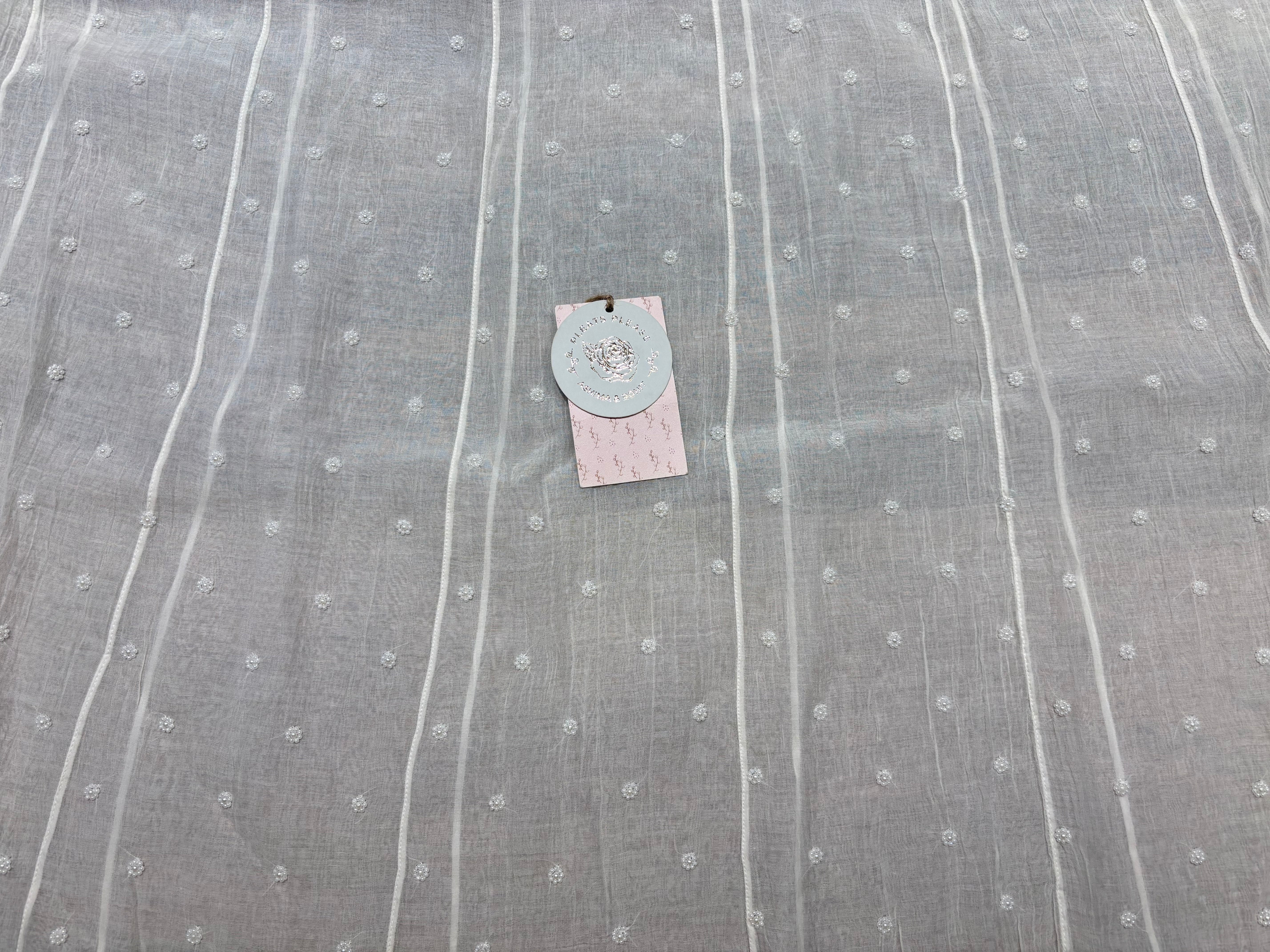 Dyeable Chanderi Mul Chikankari Anarkali & Dupatta Set