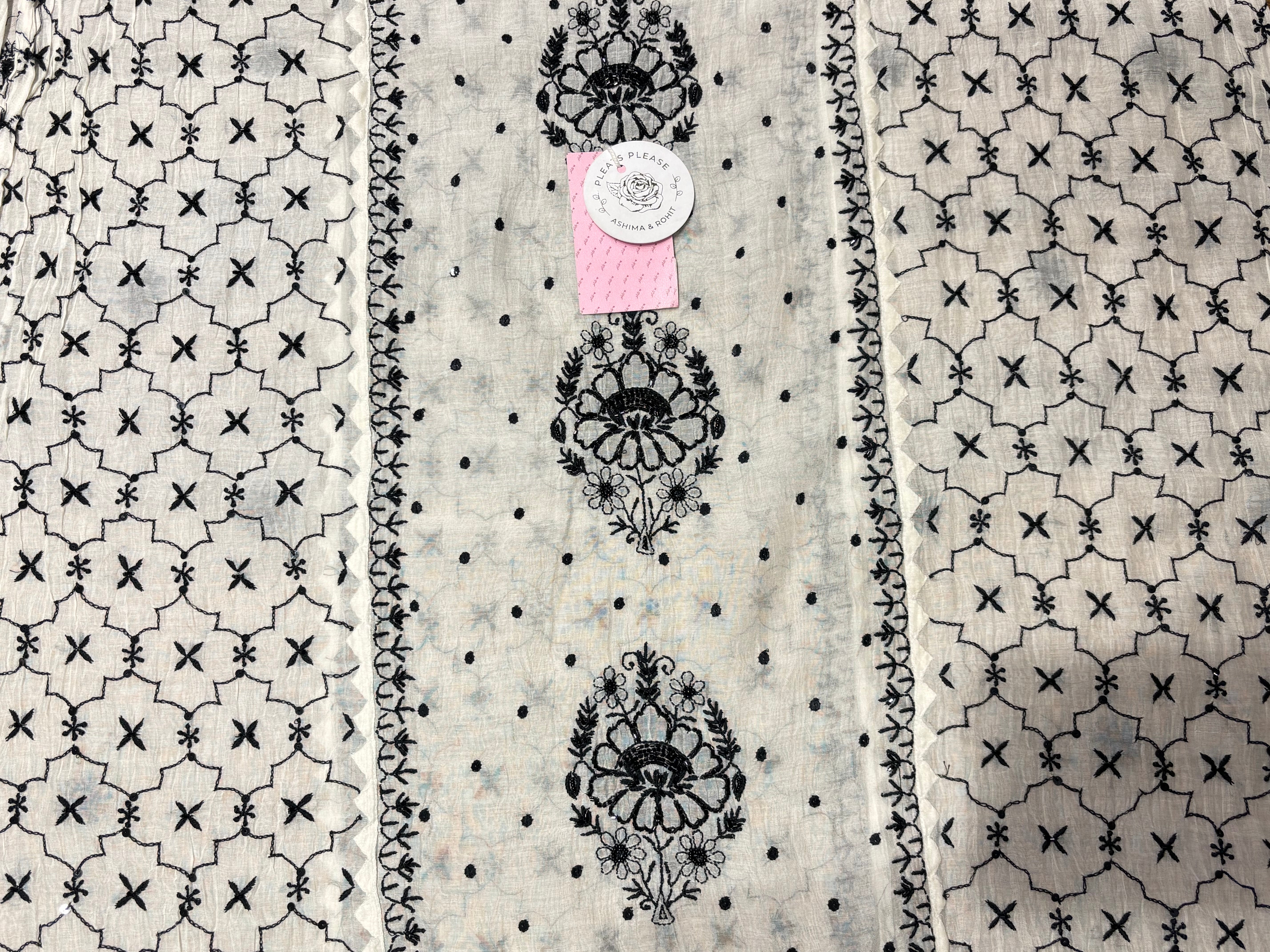 Dyeable Chanderi Mul Chikankari Kurta & Dupatta