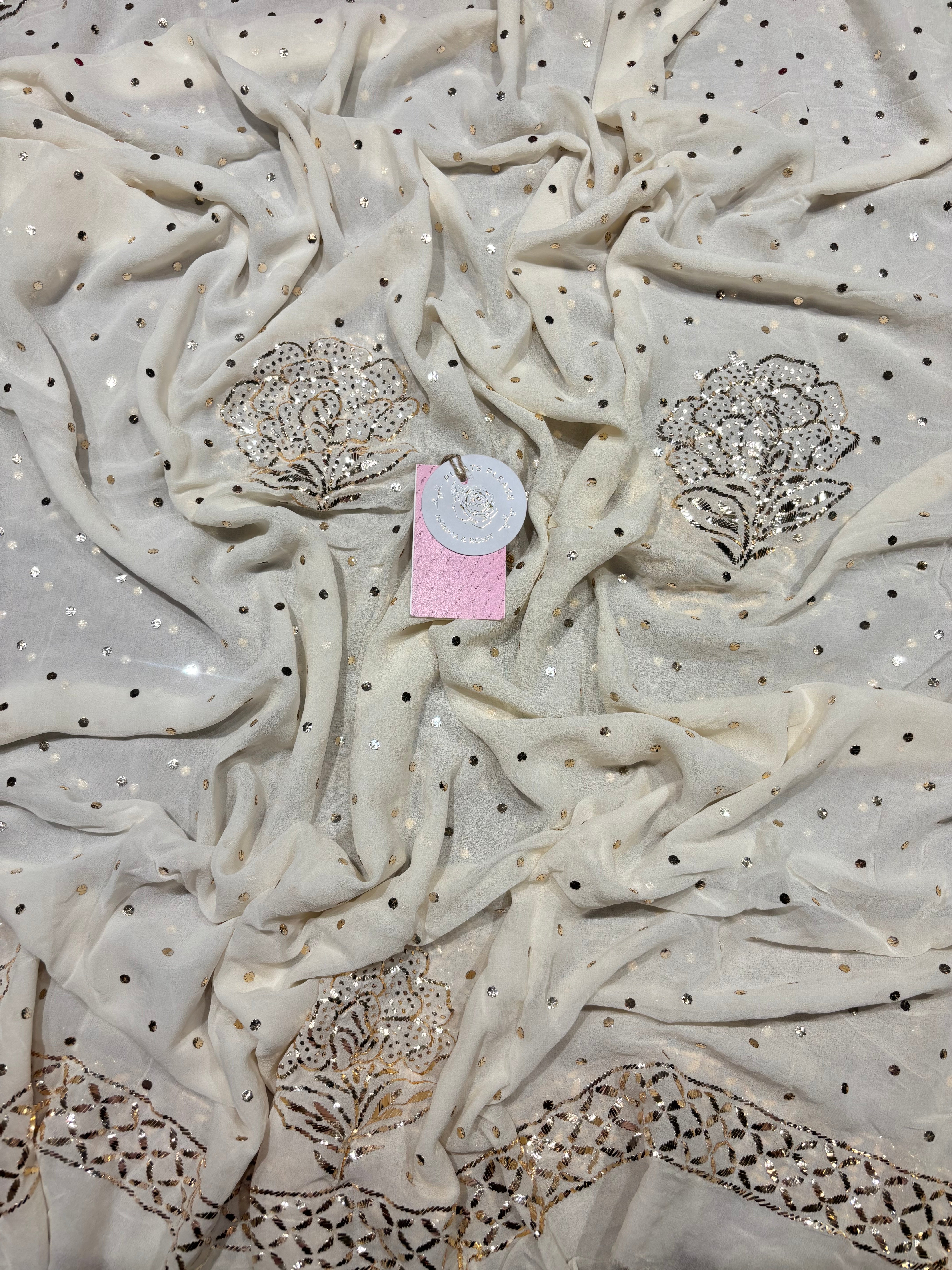 Dyeable Pure & Premium Georgette Mukaish Anarkali & Dupatta Set