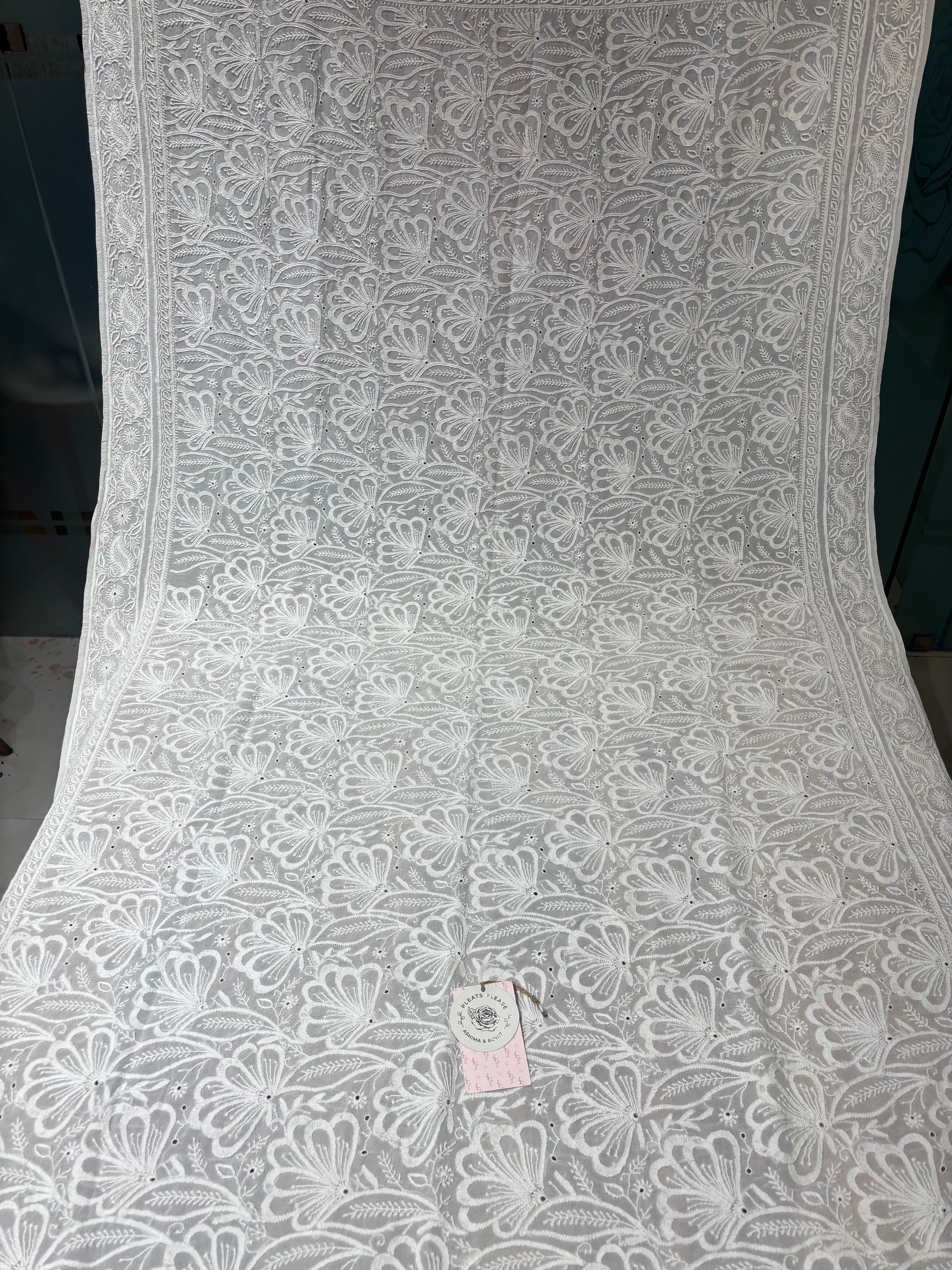 Dyeable Pure & Premium Georgette Chikankari Dupatta