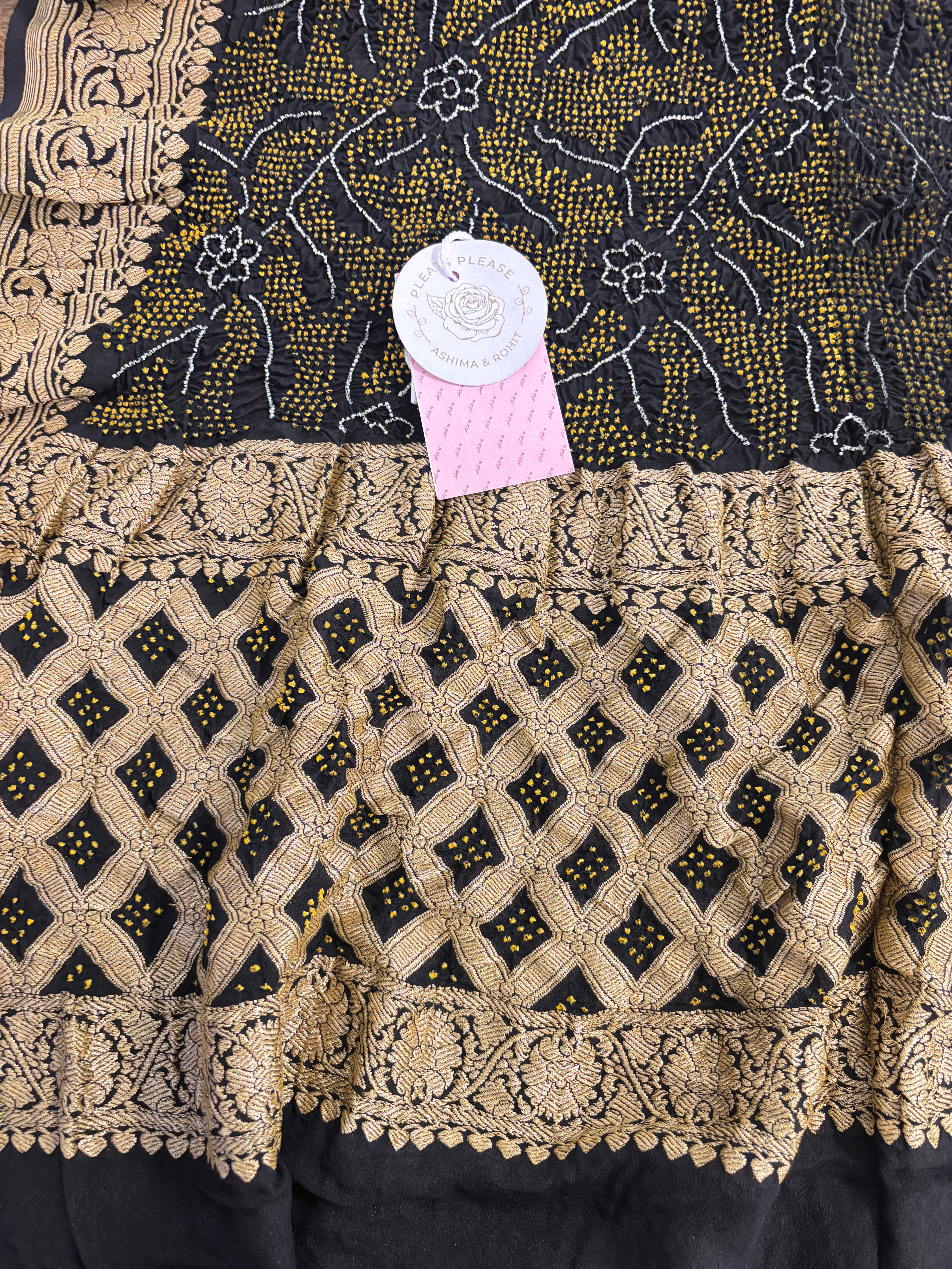 Black Pure Khaddi Georgette Dupatta