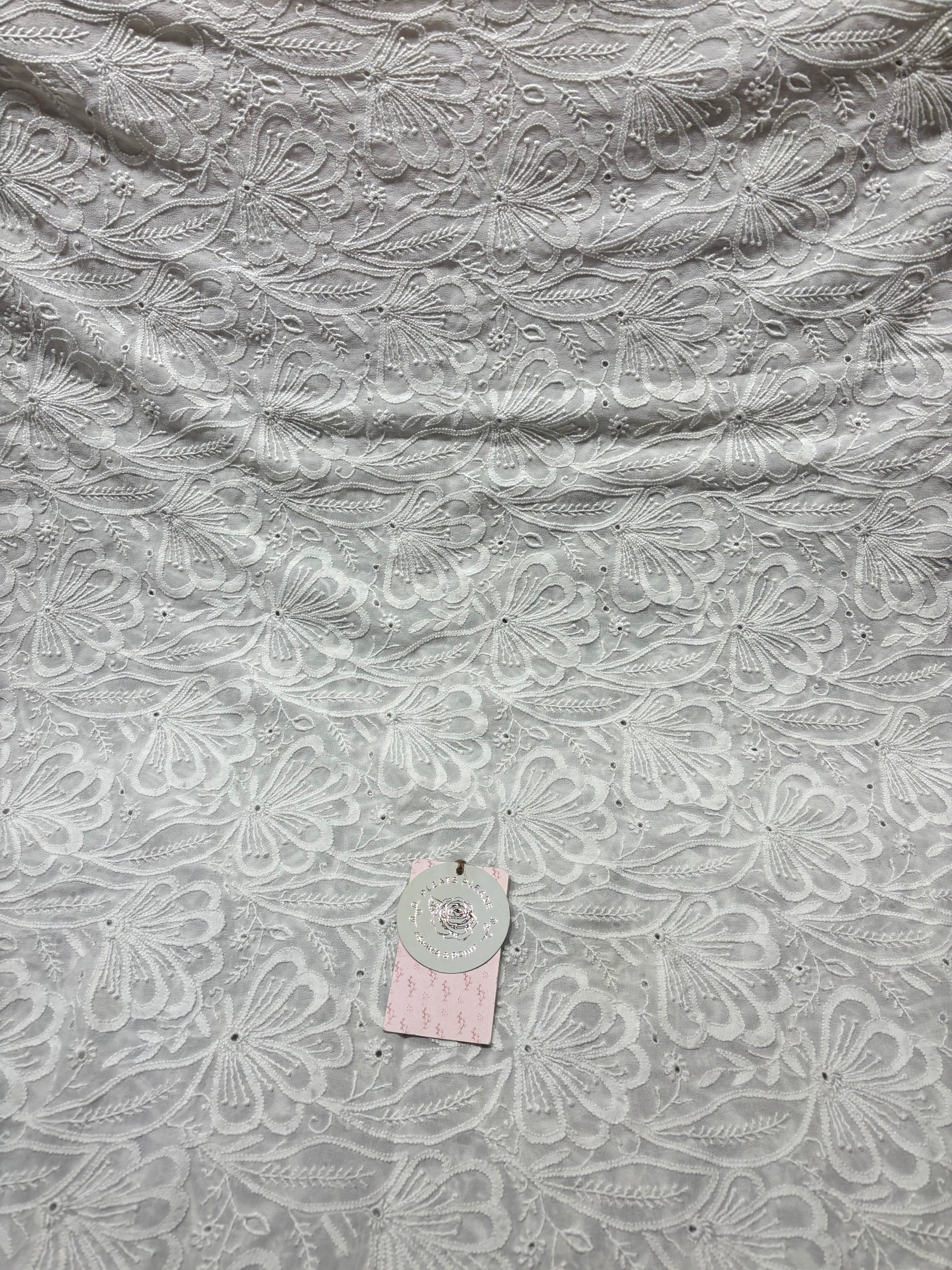 Dyeable Pure & Premium Georgette Chikankari Dupatta