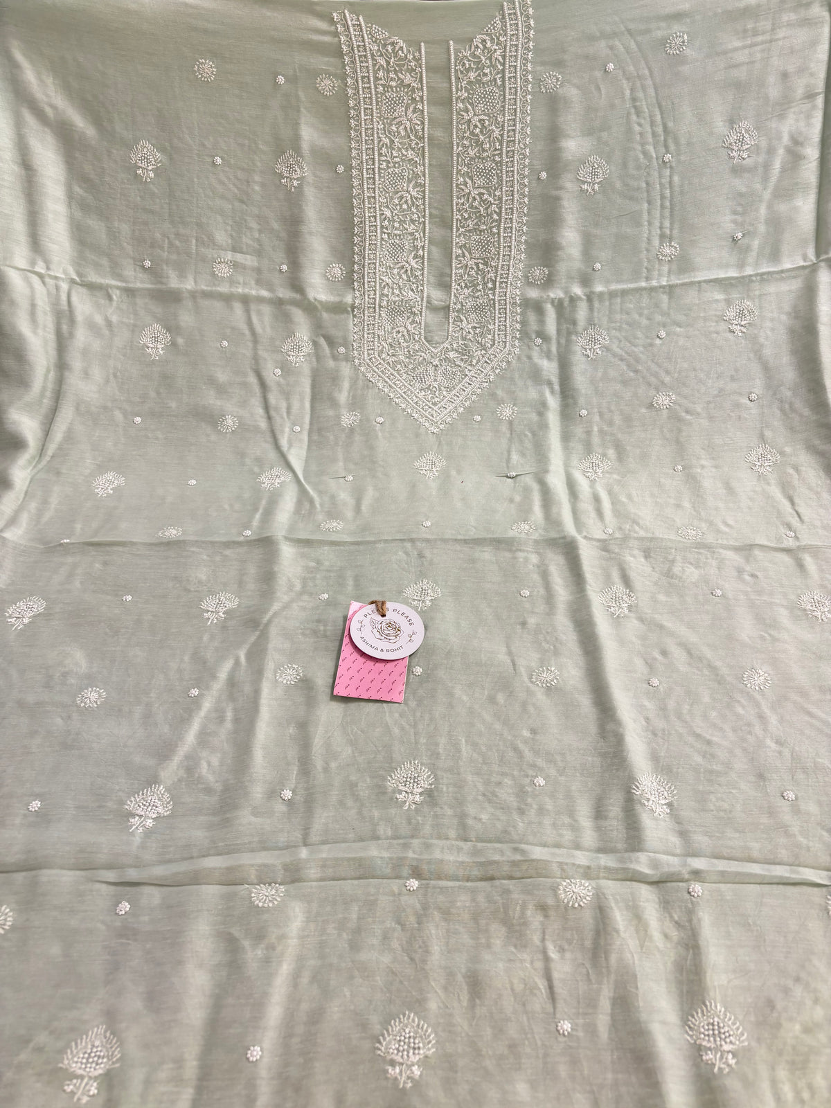 Sage Green Chanderi Chikankari Men’s Kurta