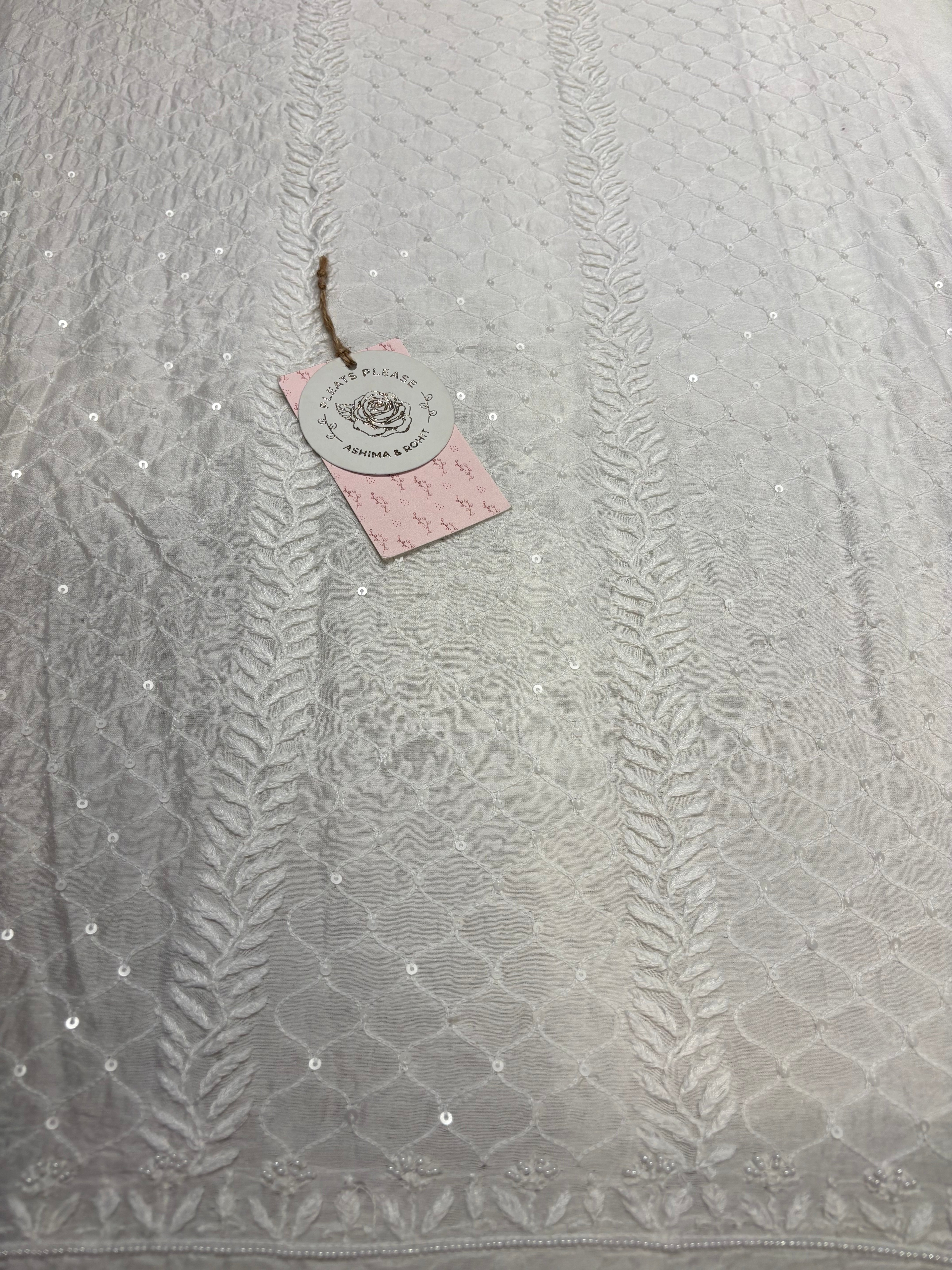 Dyeable Chanderi Silk Chikankari Men’s Kurta
