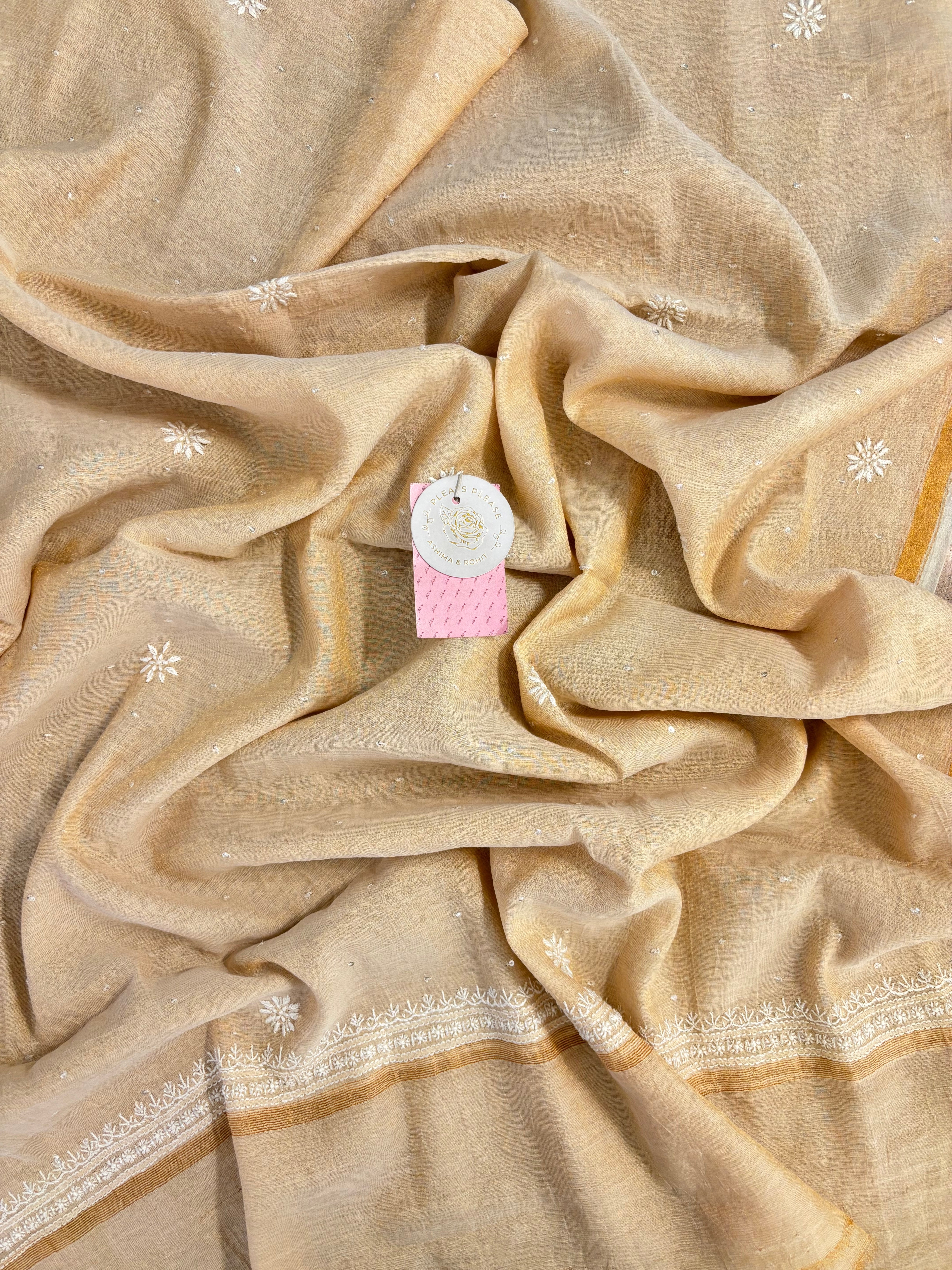 Dyeable Pure Tissue Chikankari Kurta & Dupatta