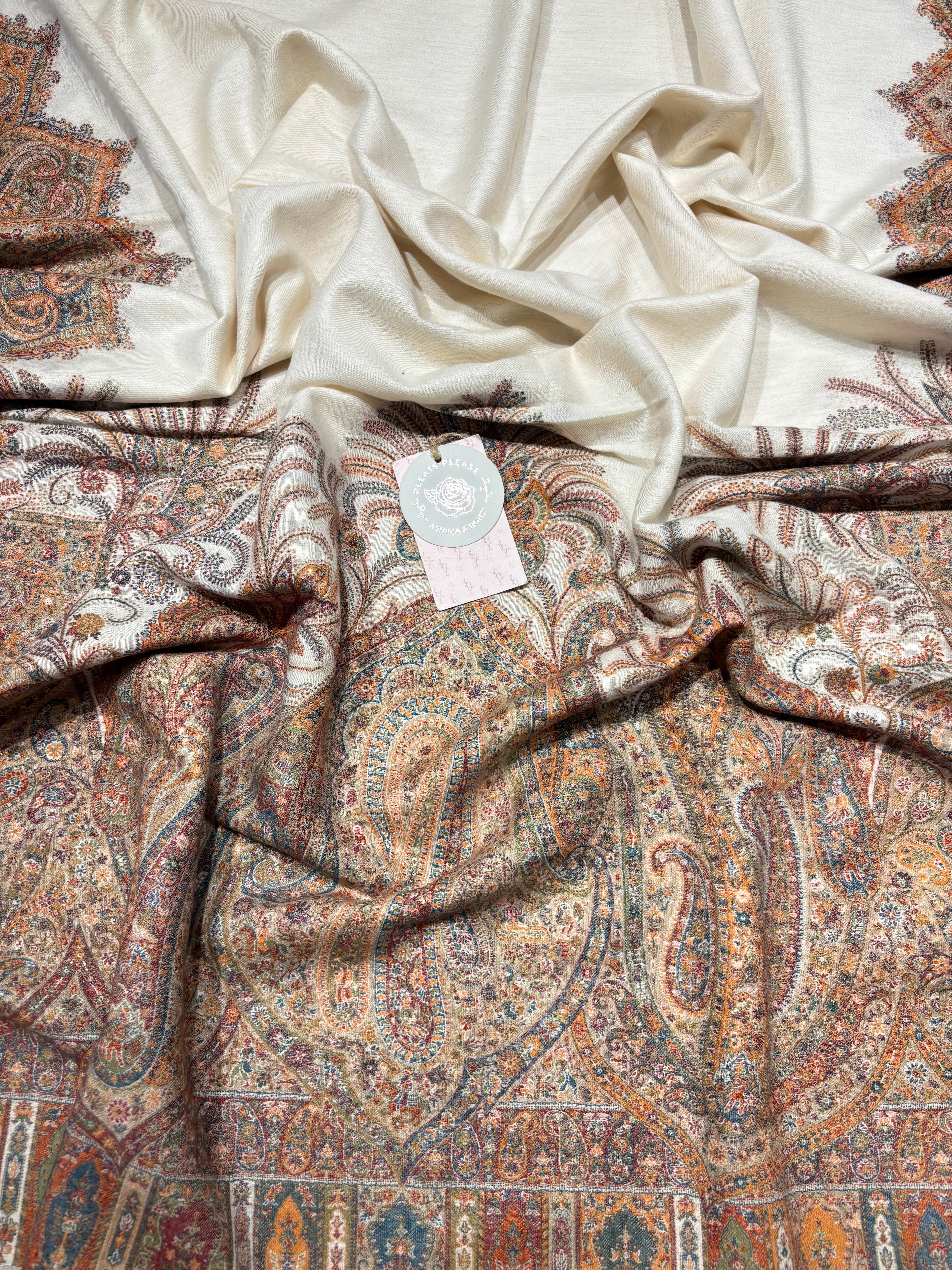 Pearl Bush Woolen Cashmere Shawl