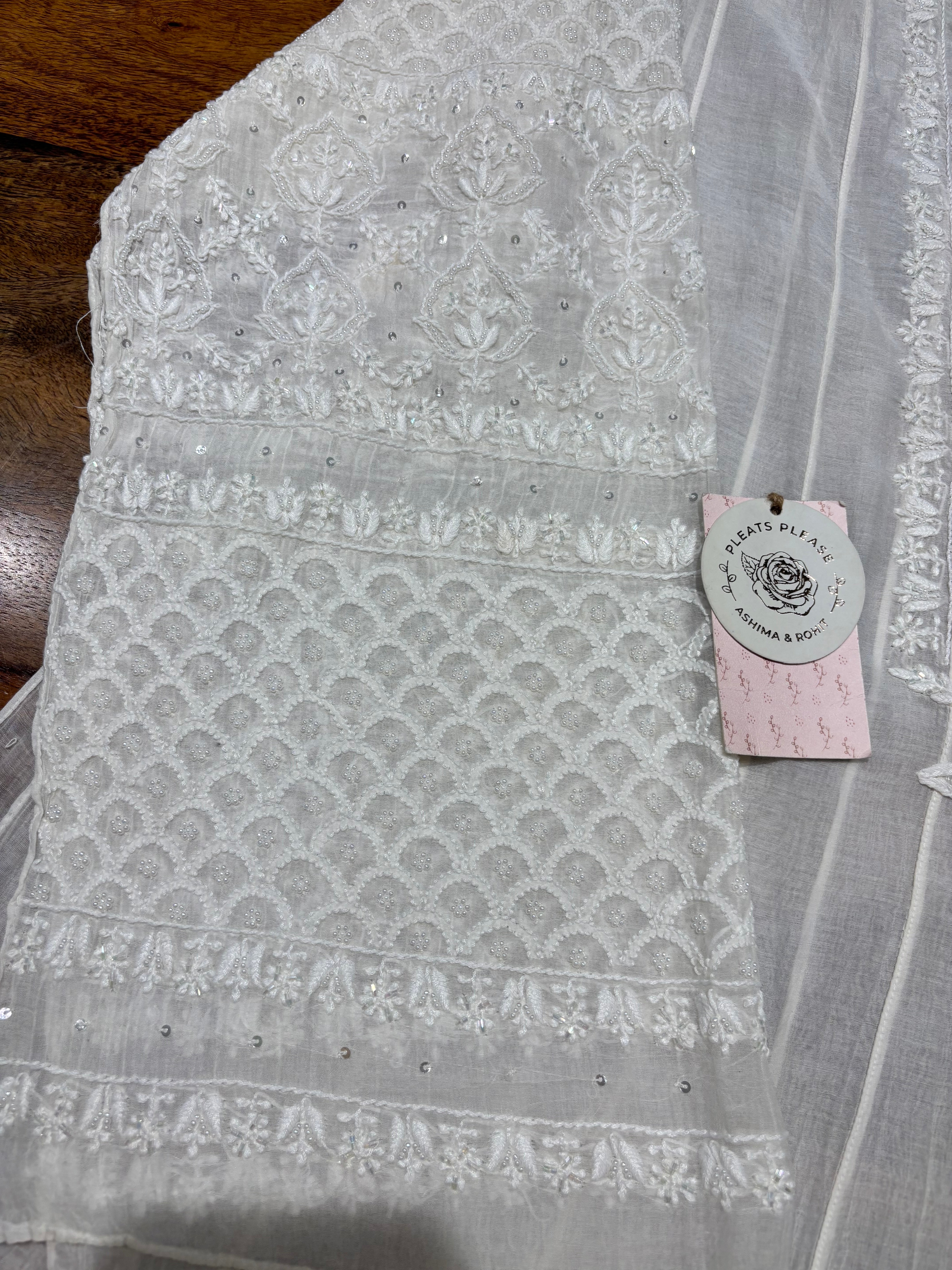 Dyeable Chanderi Mul Chikankari Anarkali & Dupatta Set