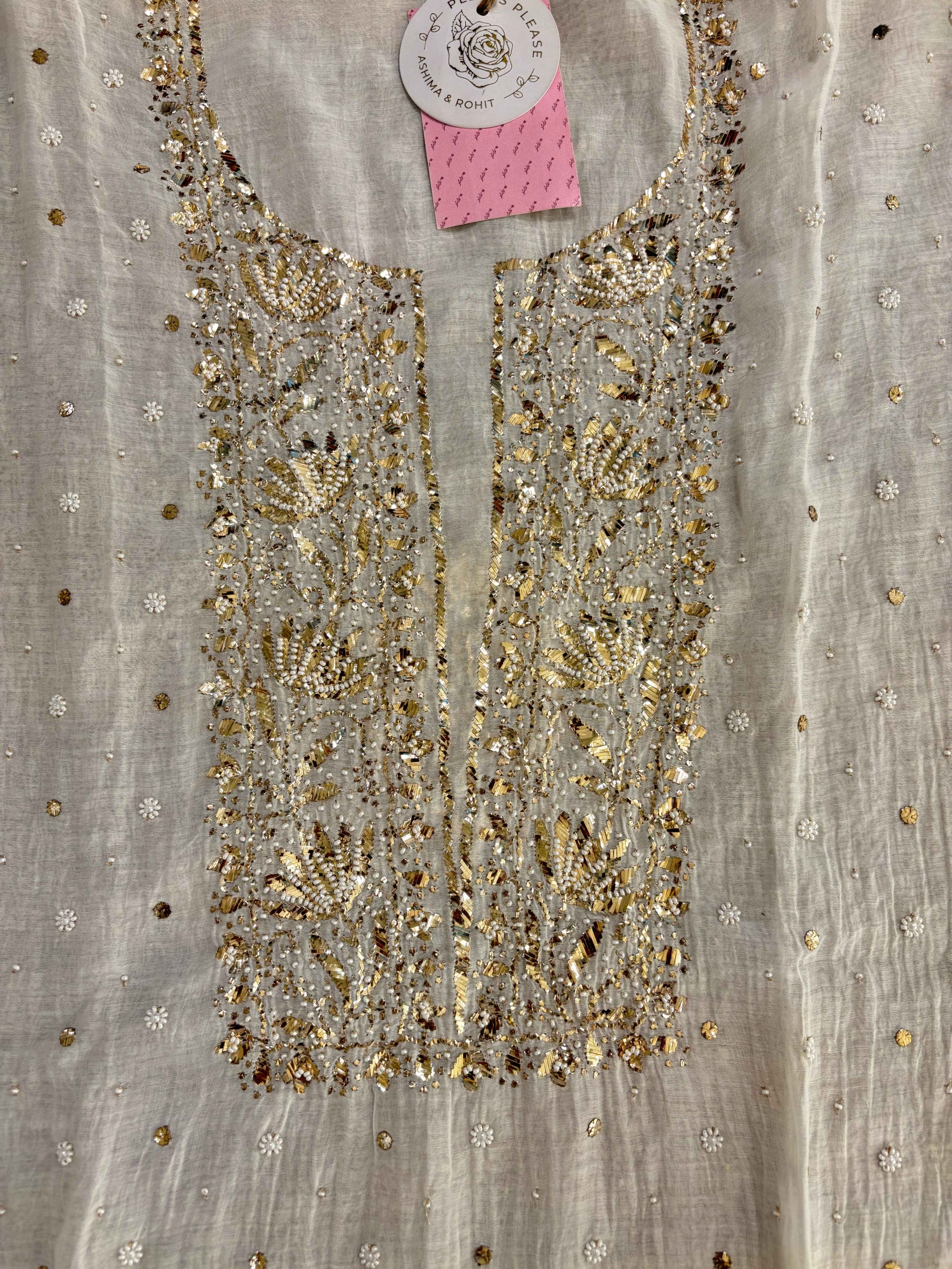 Dyeable Chanderi Mul Mukaish Kurta & Dupatta