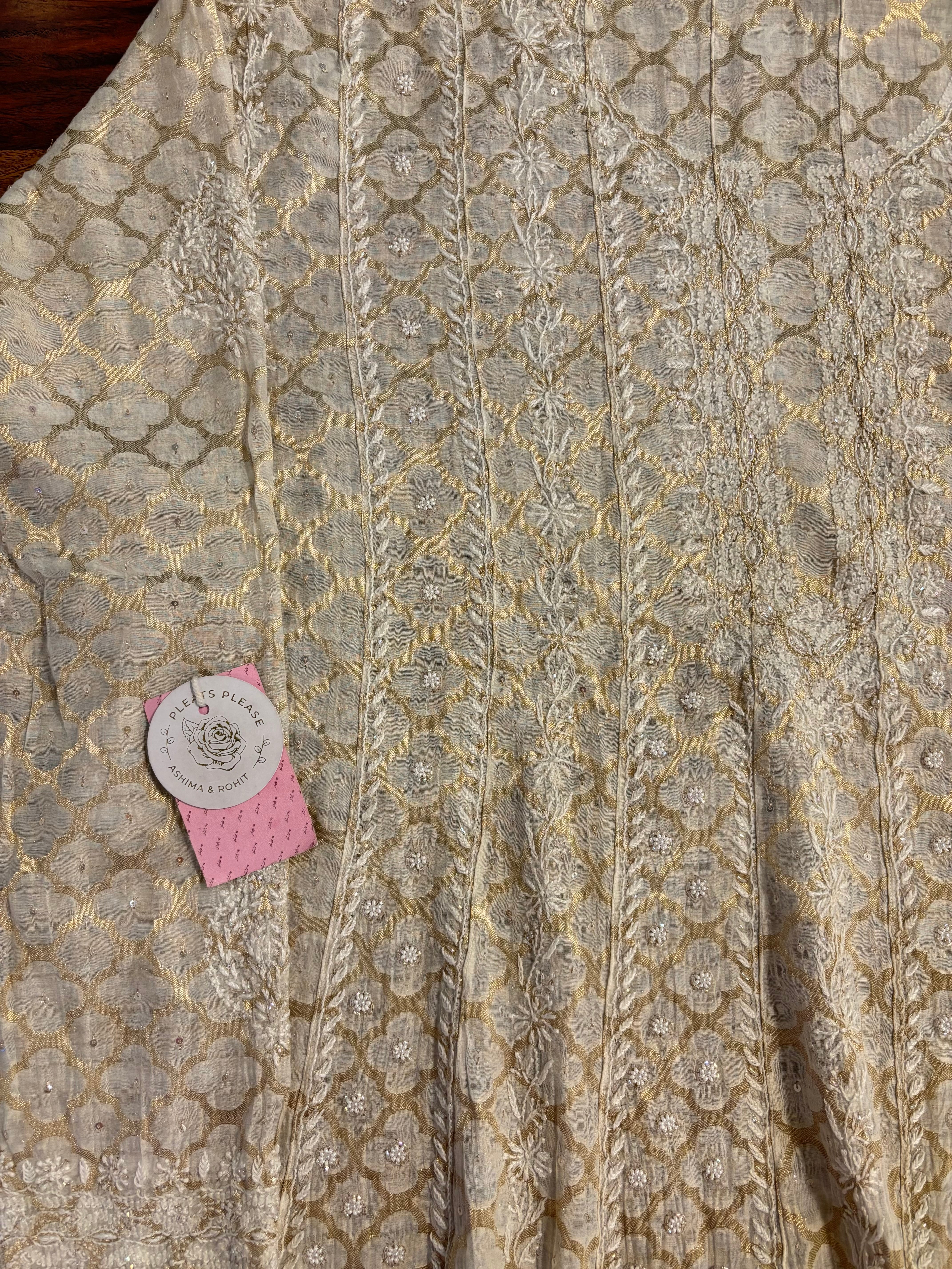 Dyeable Pure Chanderi Chikankari Co-Ord Set