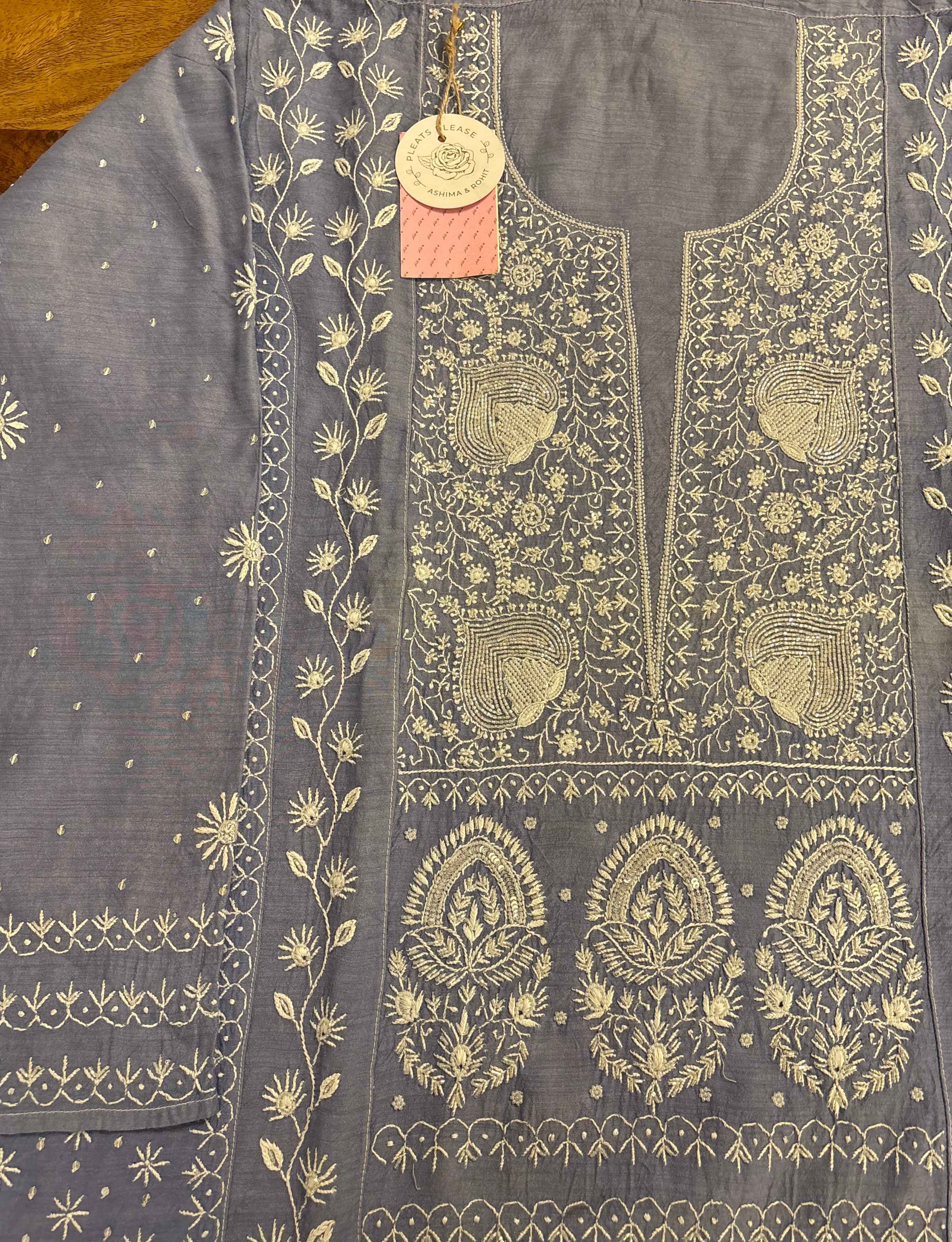 Powder blue Chikankari Kurta Dupatta Set
