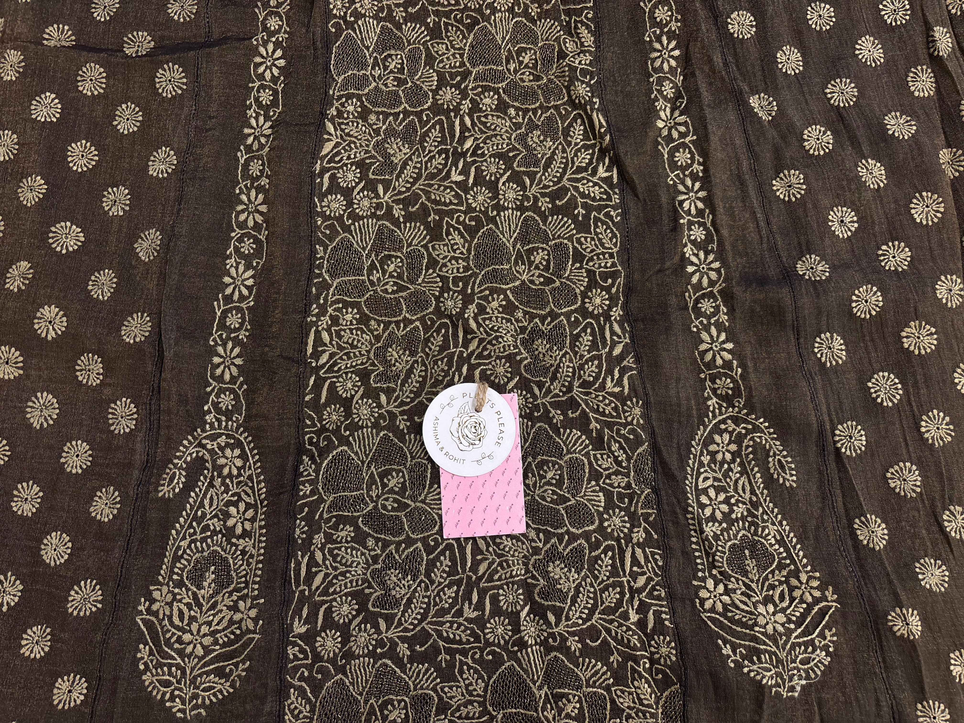 Black Pure & Premium Tissue Jaal Chikankari Kurta & Dupatta