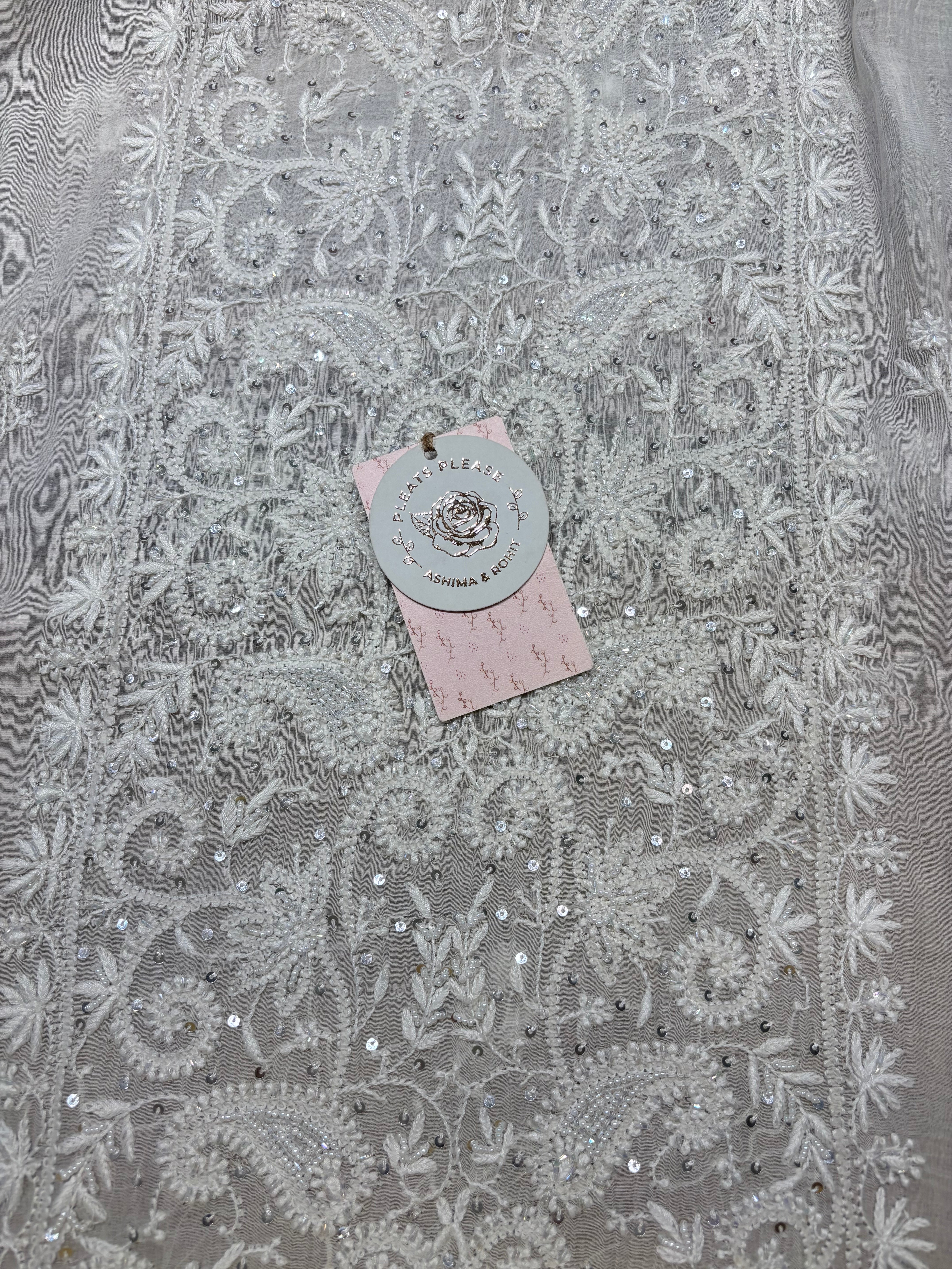 Dyeable Chanderi Mul Chikankari Kurta & Dupatta Set
