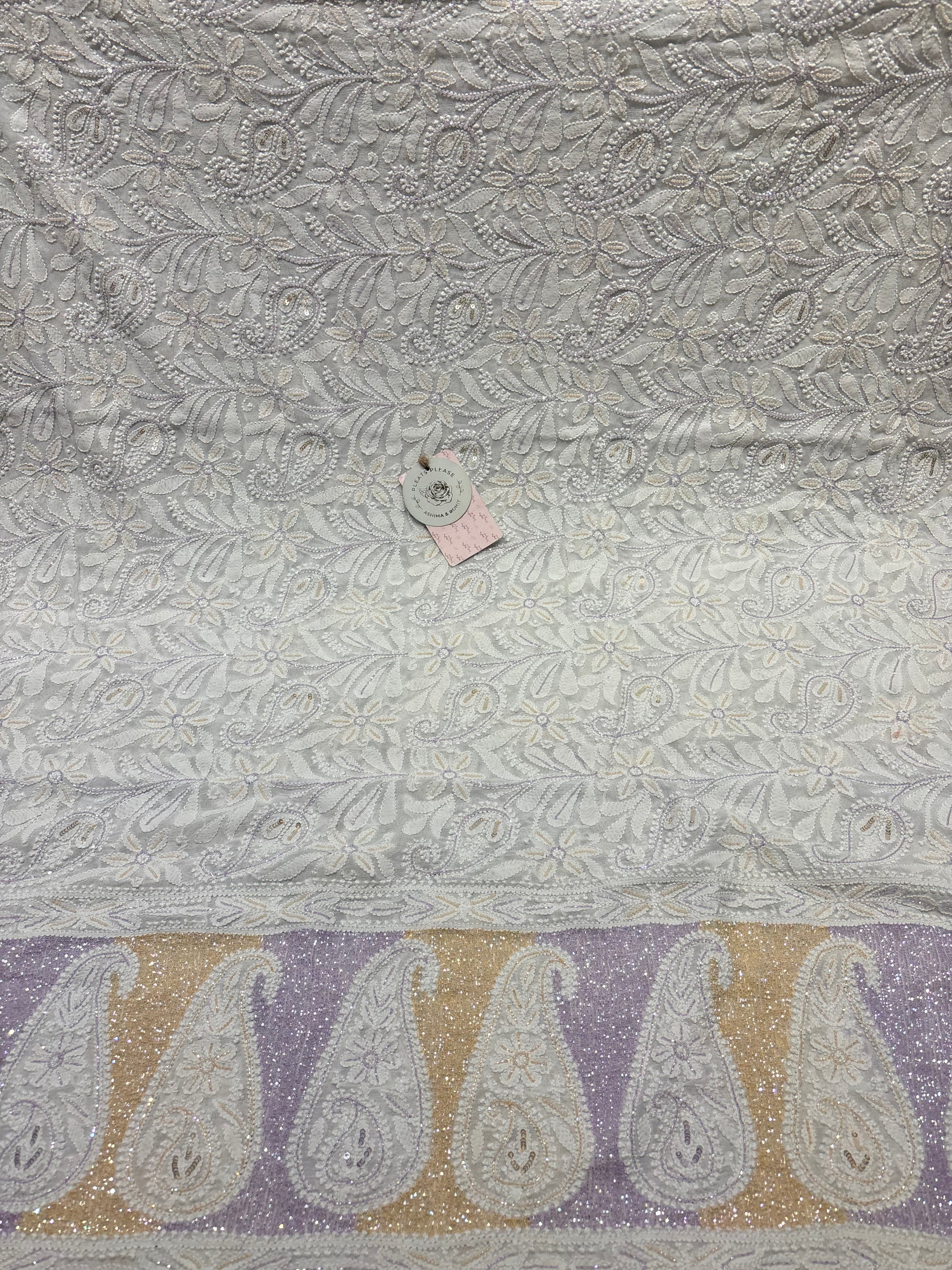 Dyeable Pure & Premium Georgette Chikankari Dupatta