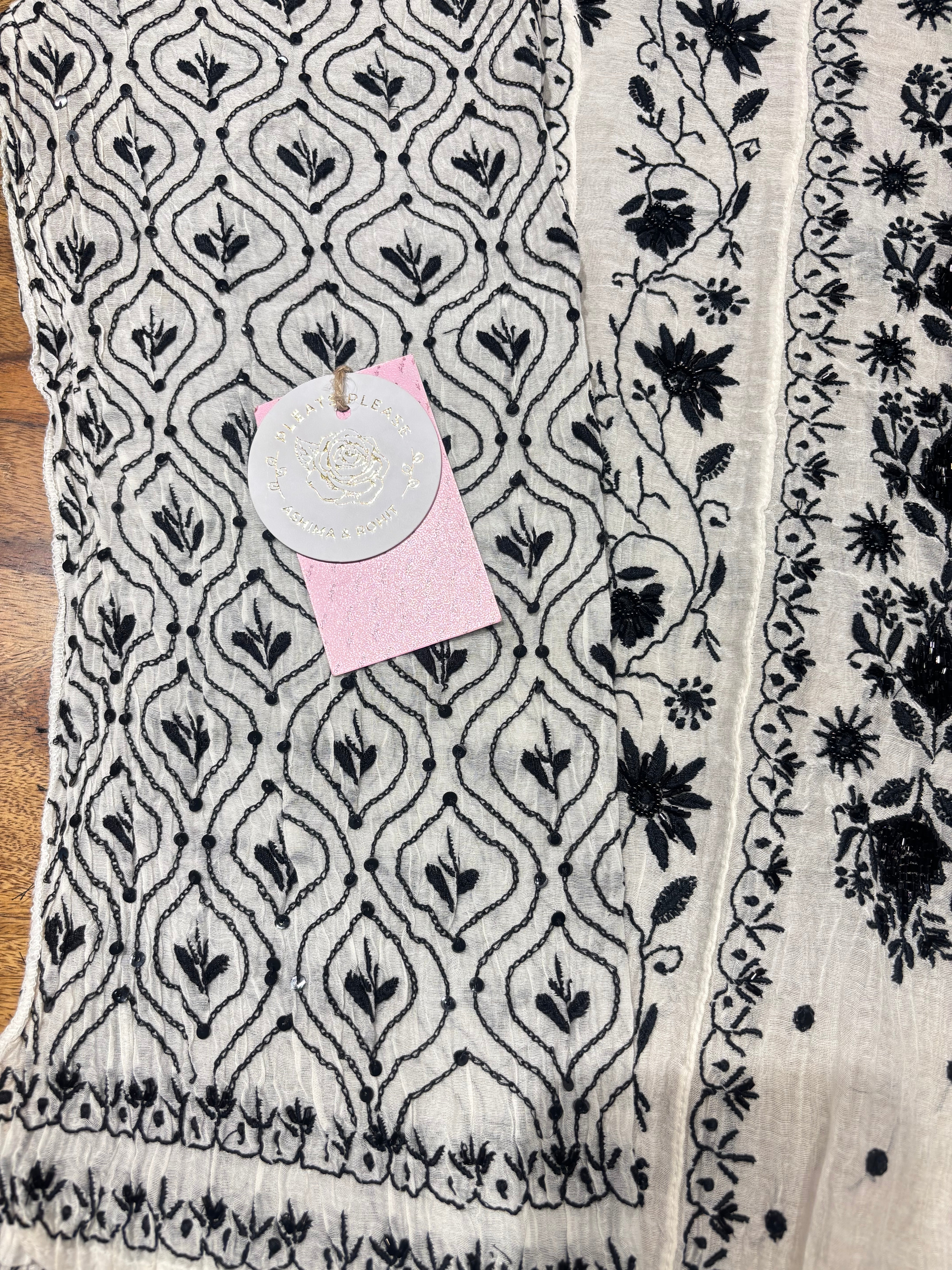 Dyeable Chanderi Mul Chikankari Kurta & Dupatta Set