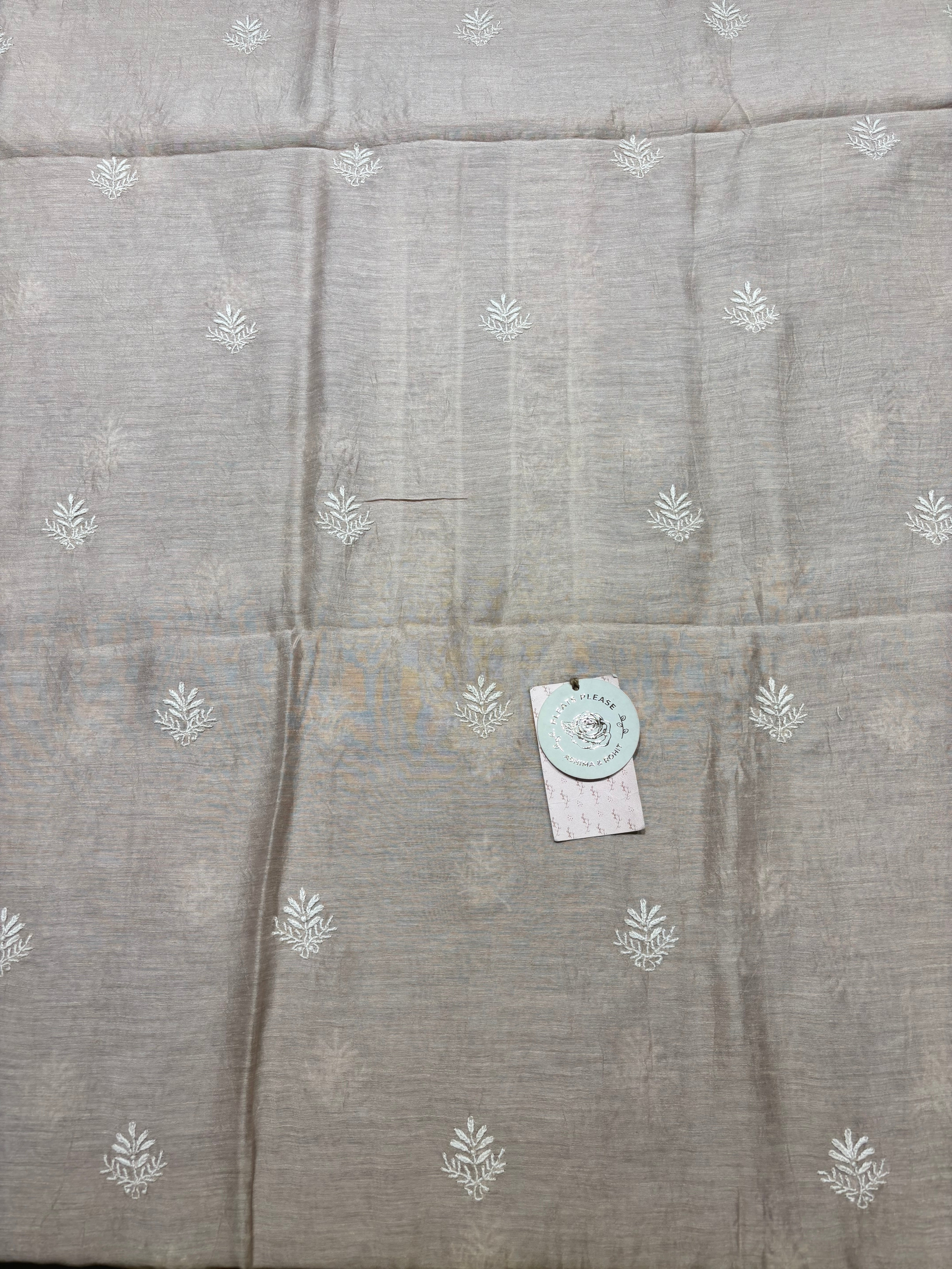 Rose Gold Linen Chikankari Men’s Kurta Fabric