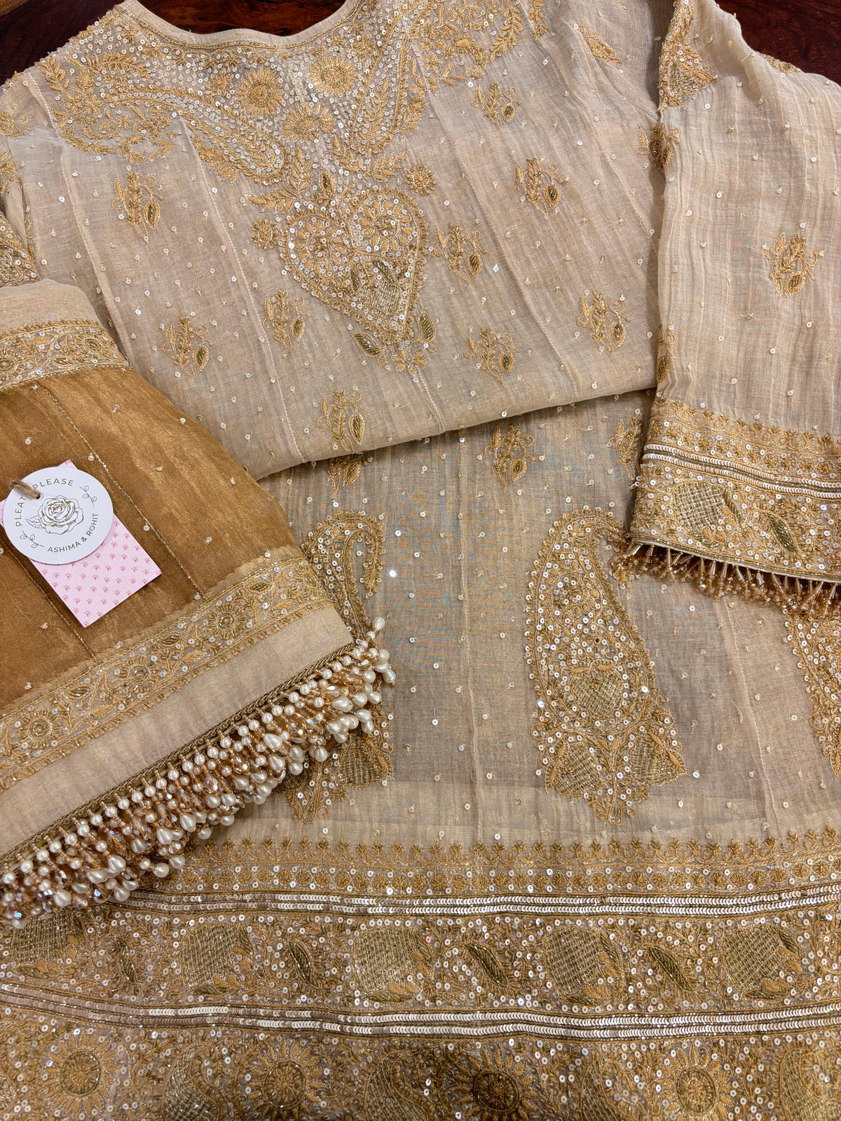 Dyeable Pure & Premium Tissue Chikankari Anarkali & Dupatta