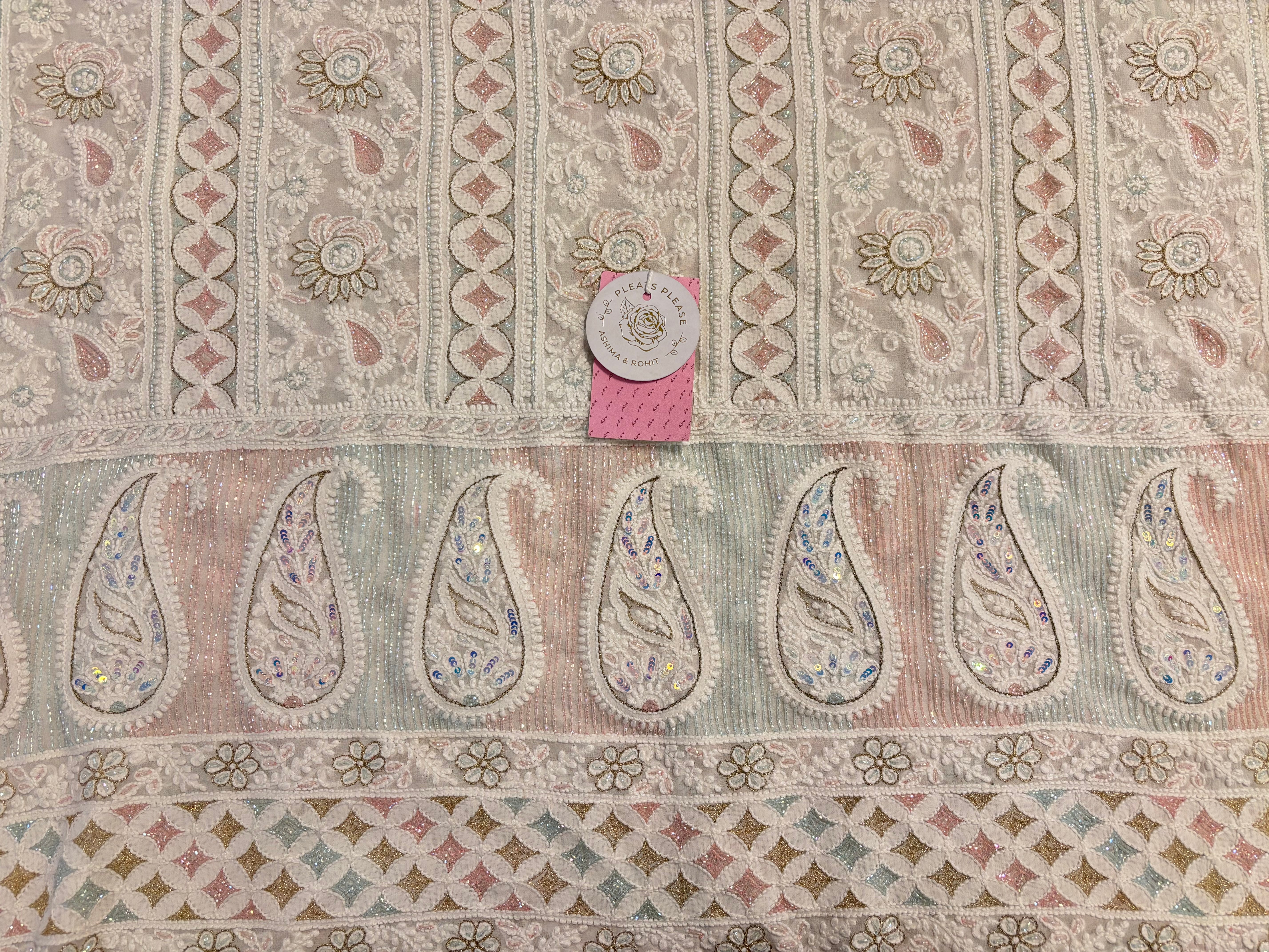 Dyeable Pure & Premium Georgette Chikankari Kurta & Dupatta