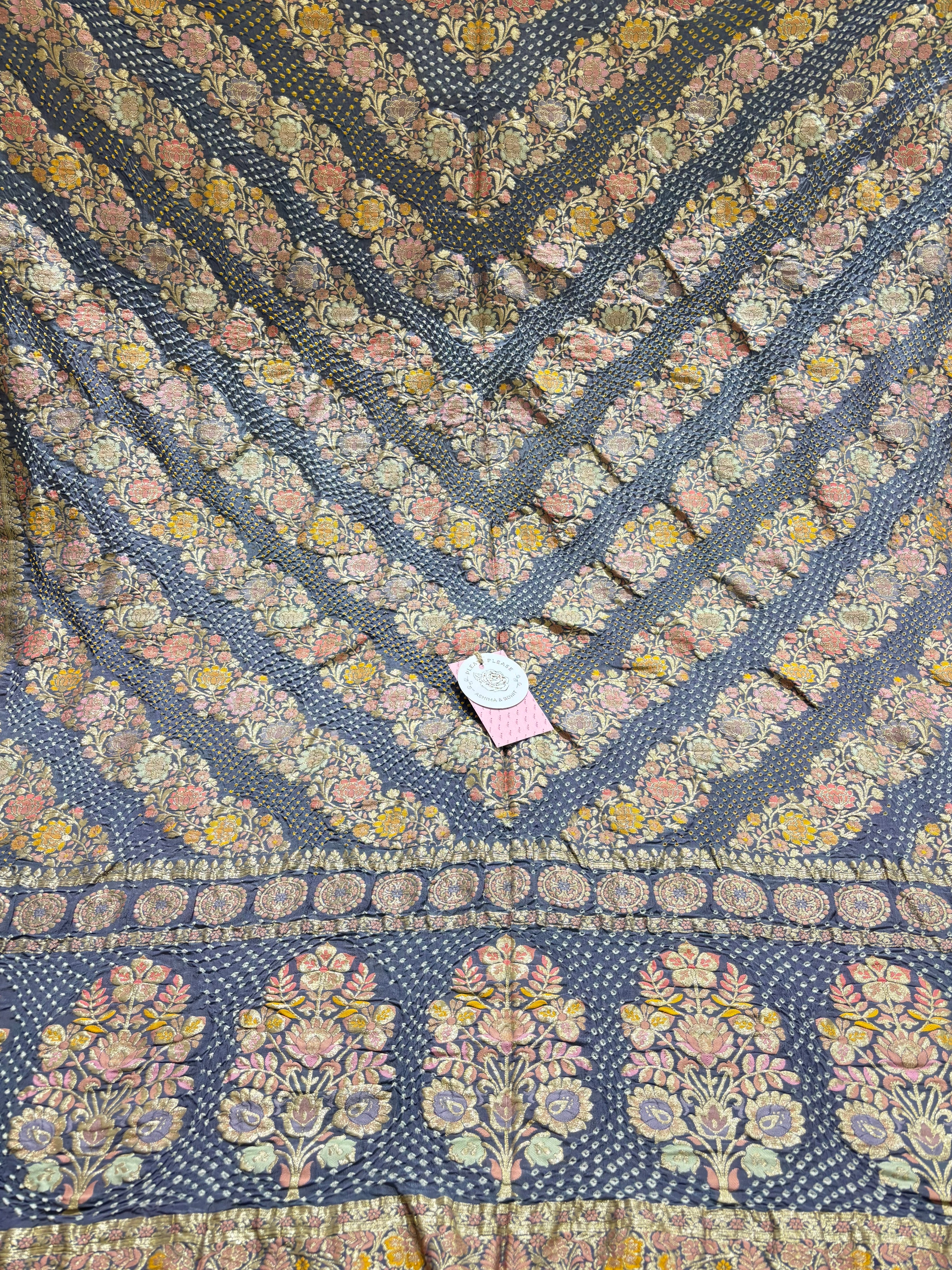 Slate Grey Pure Khaddi Georgette Dupatta