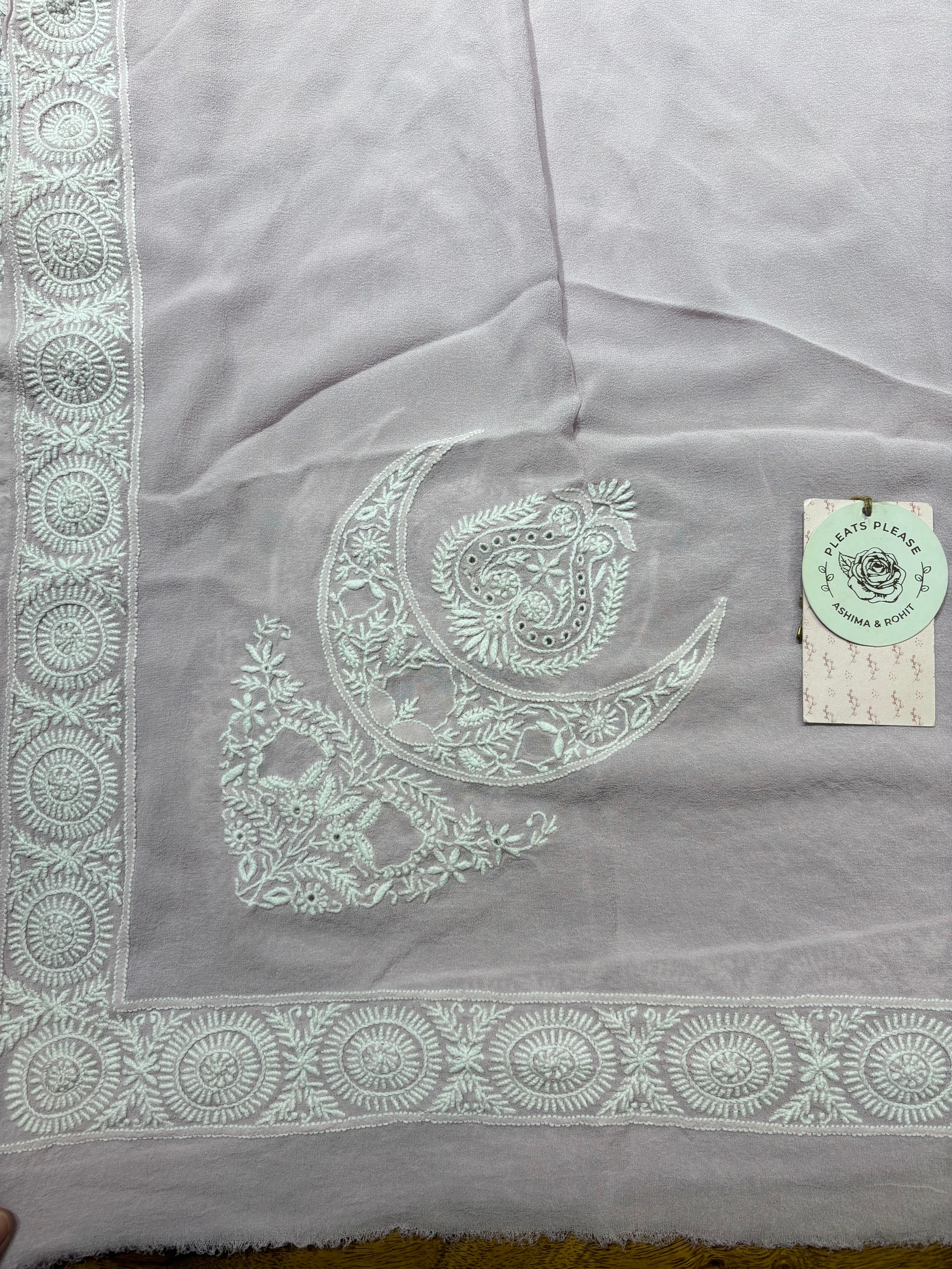 Lilac Pure & Premium Georgette Chikankari Dupatta