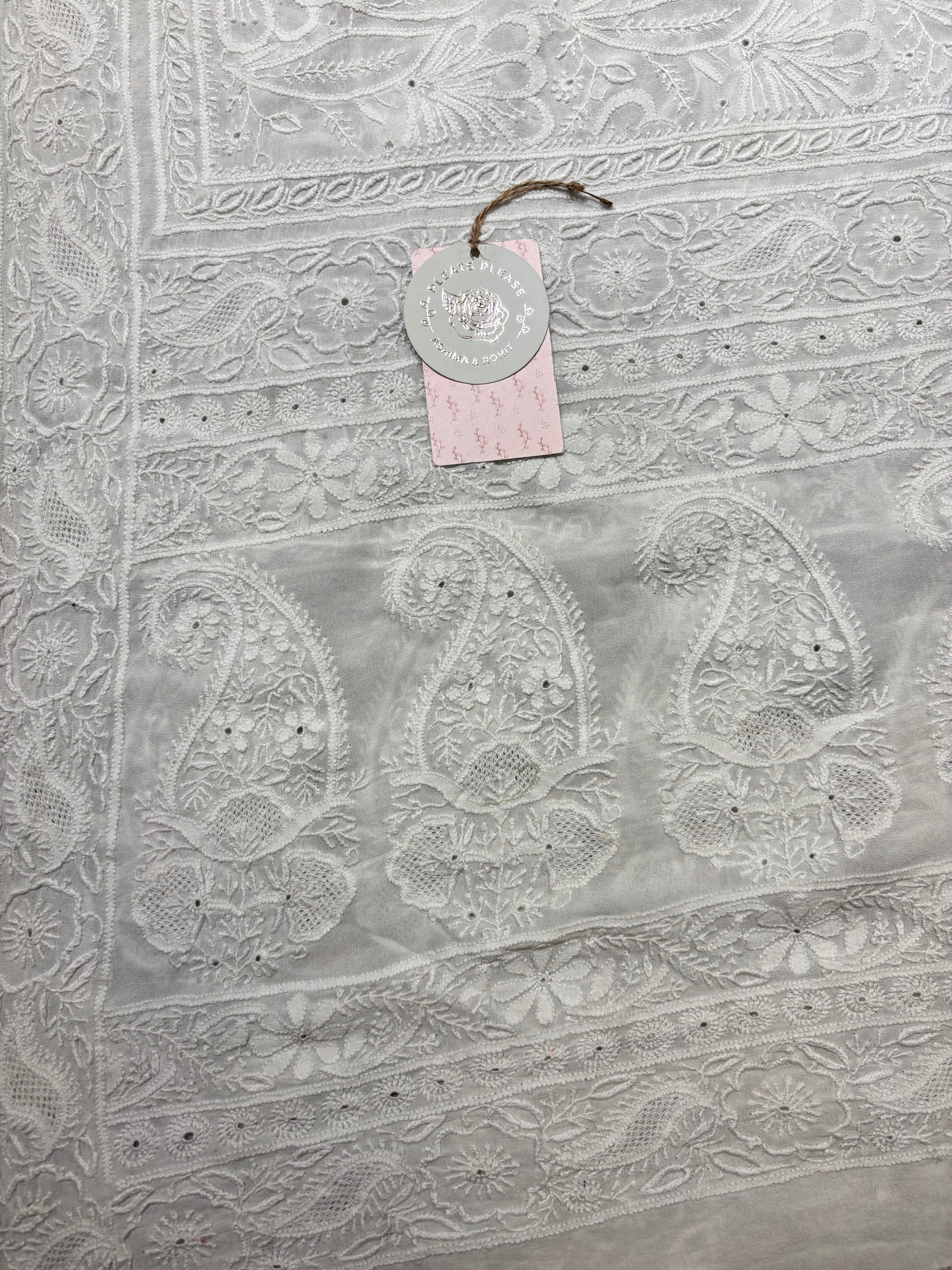 Dyeable Pure & Premium Georgette Chikankari Dupatta