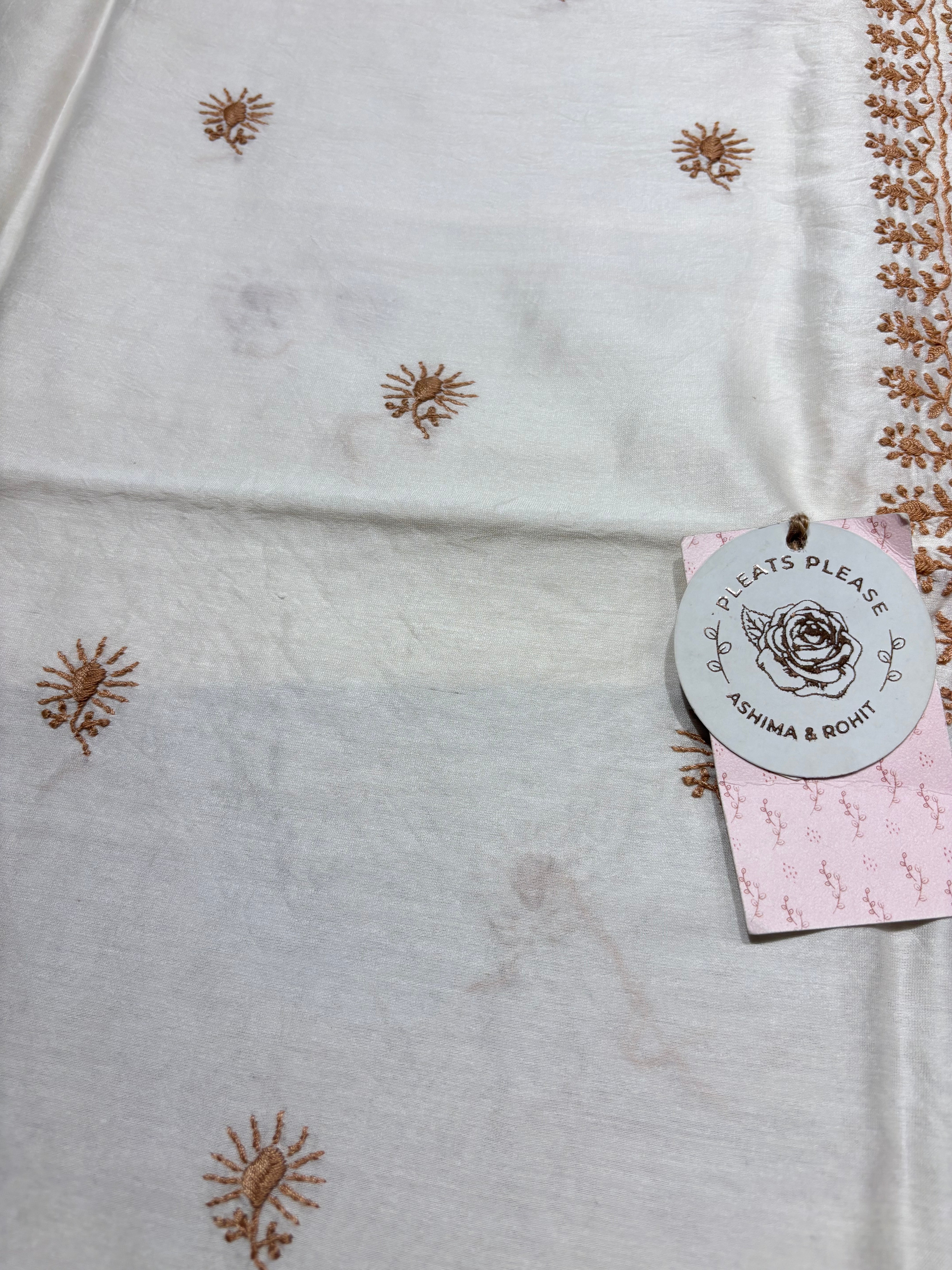 Dyeable Chanderi Silk Chikankari Men’s Kurta