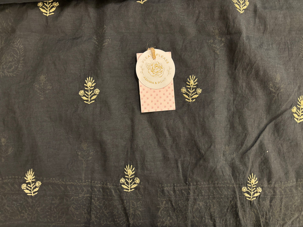 Black Chanderi Silk Chikankari Men’s Kurta
