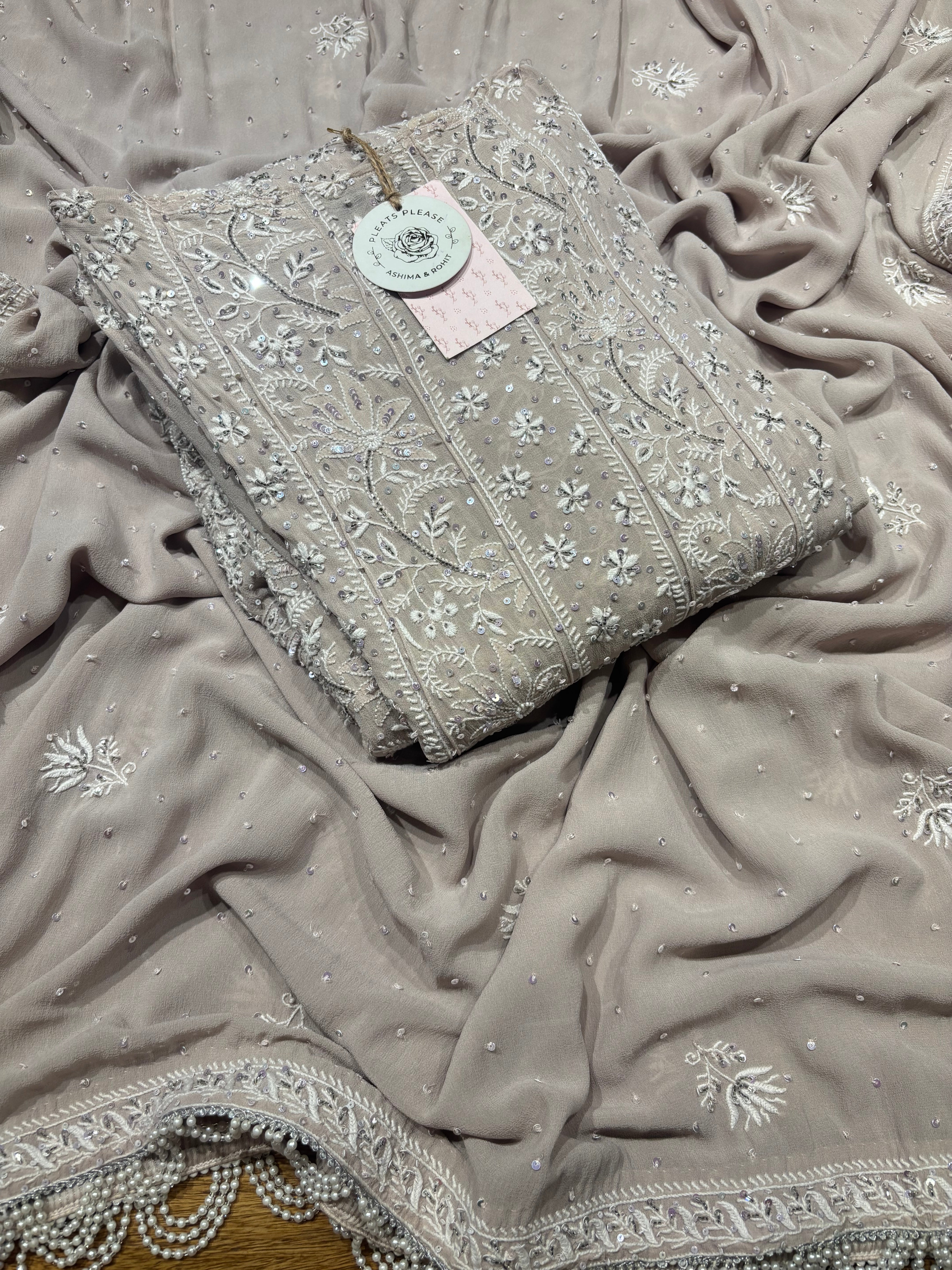 Coffee Mocha Pure And Premium Georgette Anarkali And Dupatta Set