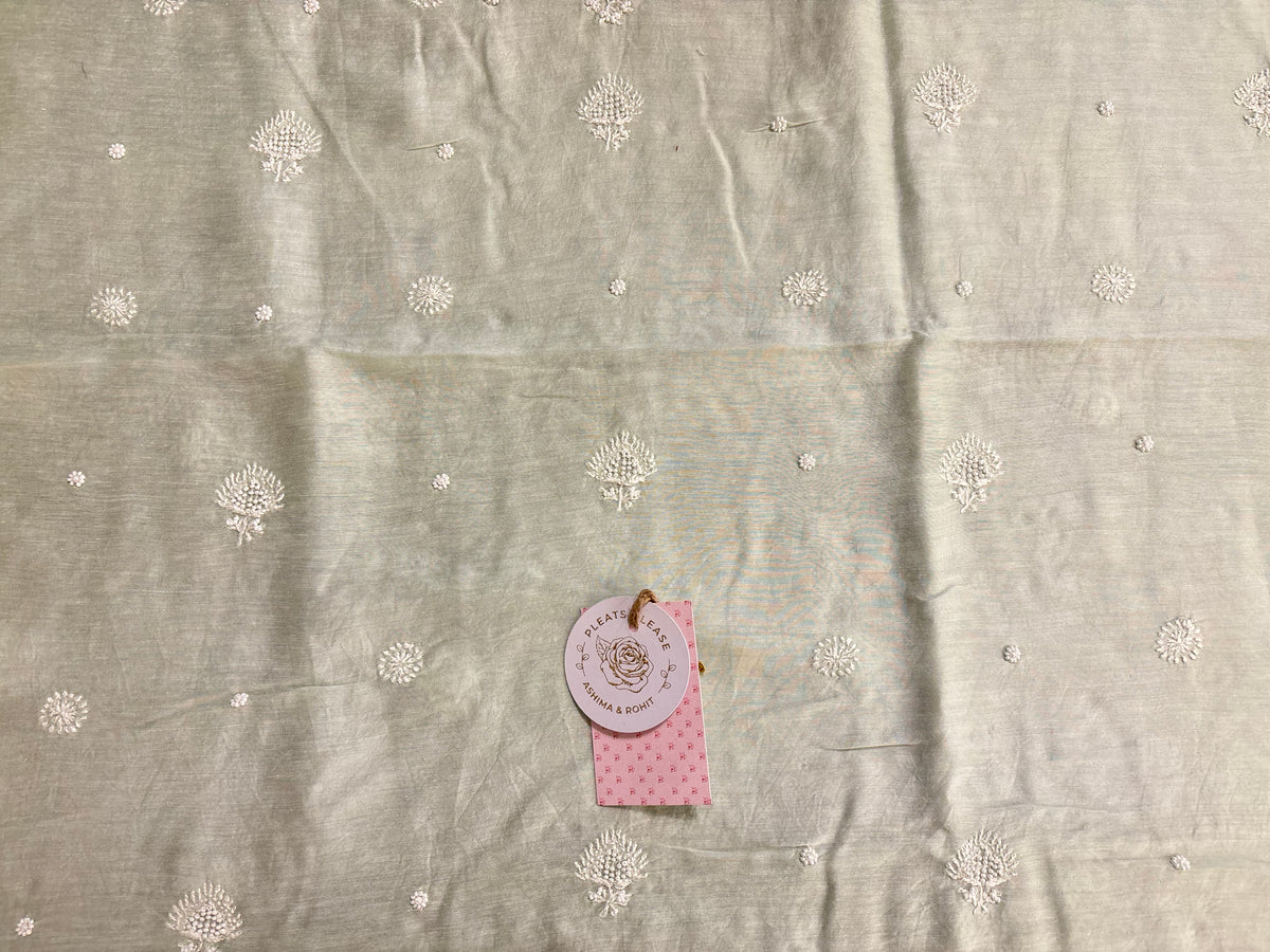Mint Green Chanderi Silk Chikankari Men’s Kurta