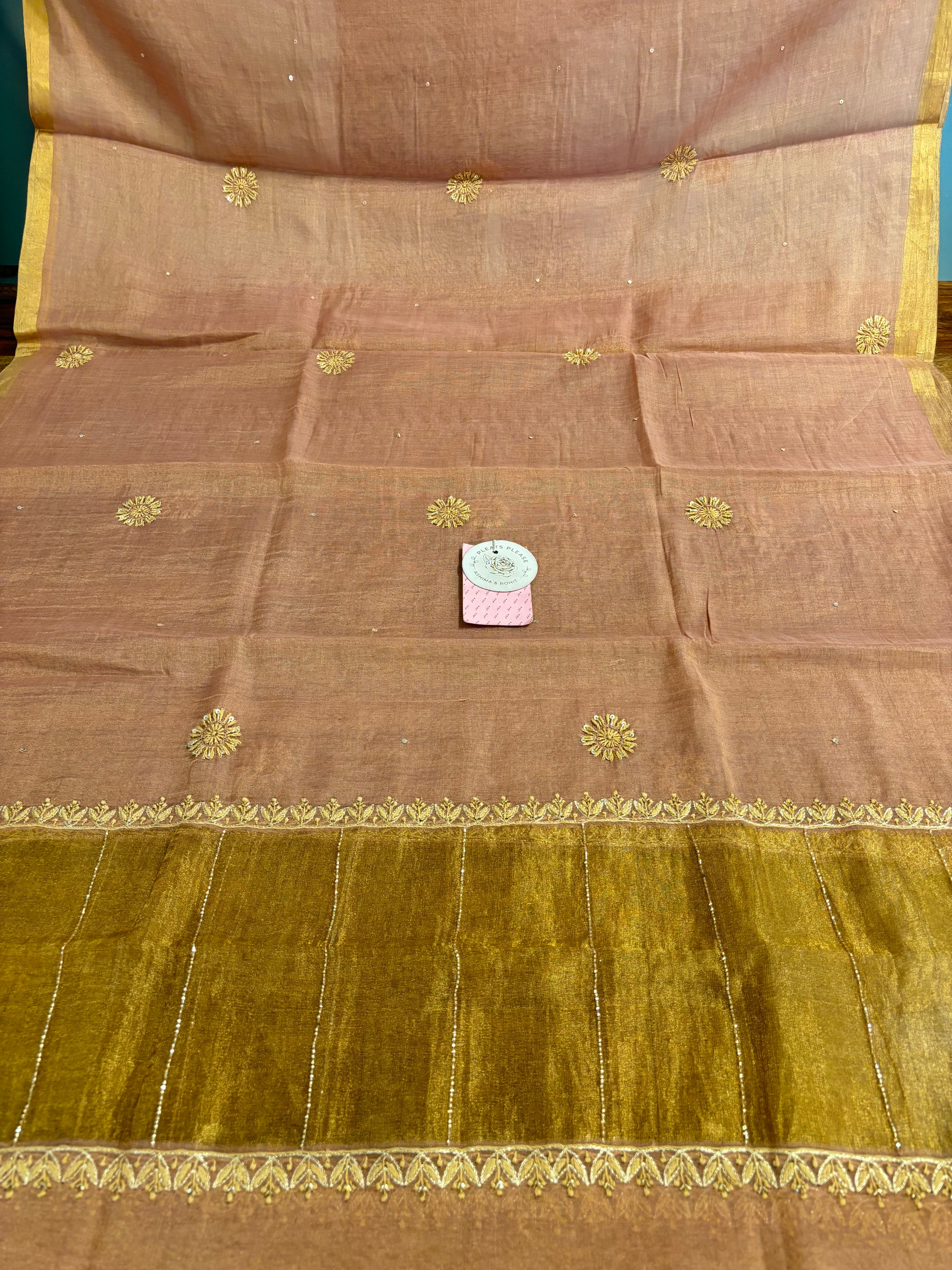 Copper Rose Pure & Premium Tissue Kurta & Dupatta