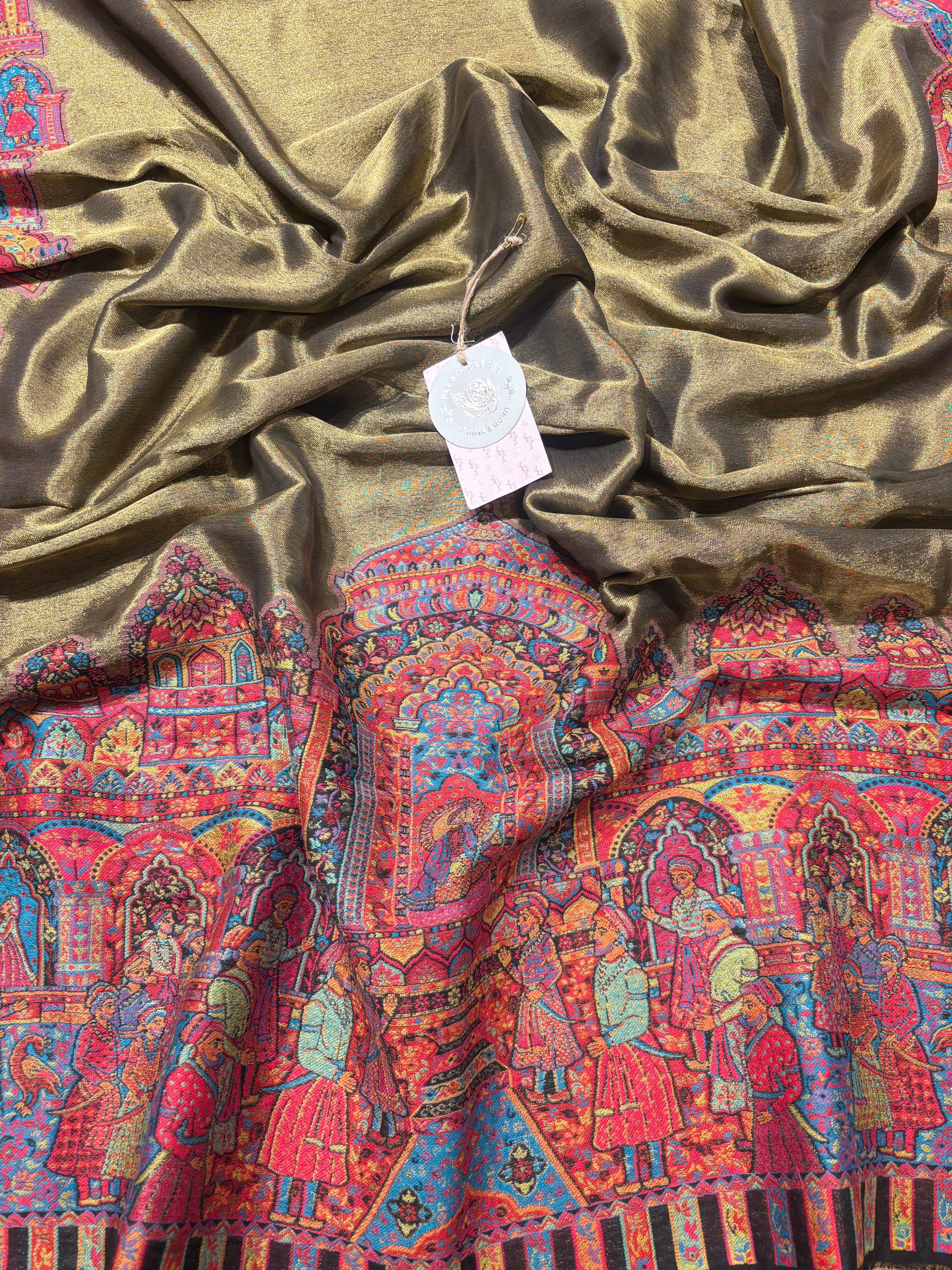 Pure and premium ZariTissue Woolen Cashmere Shawl