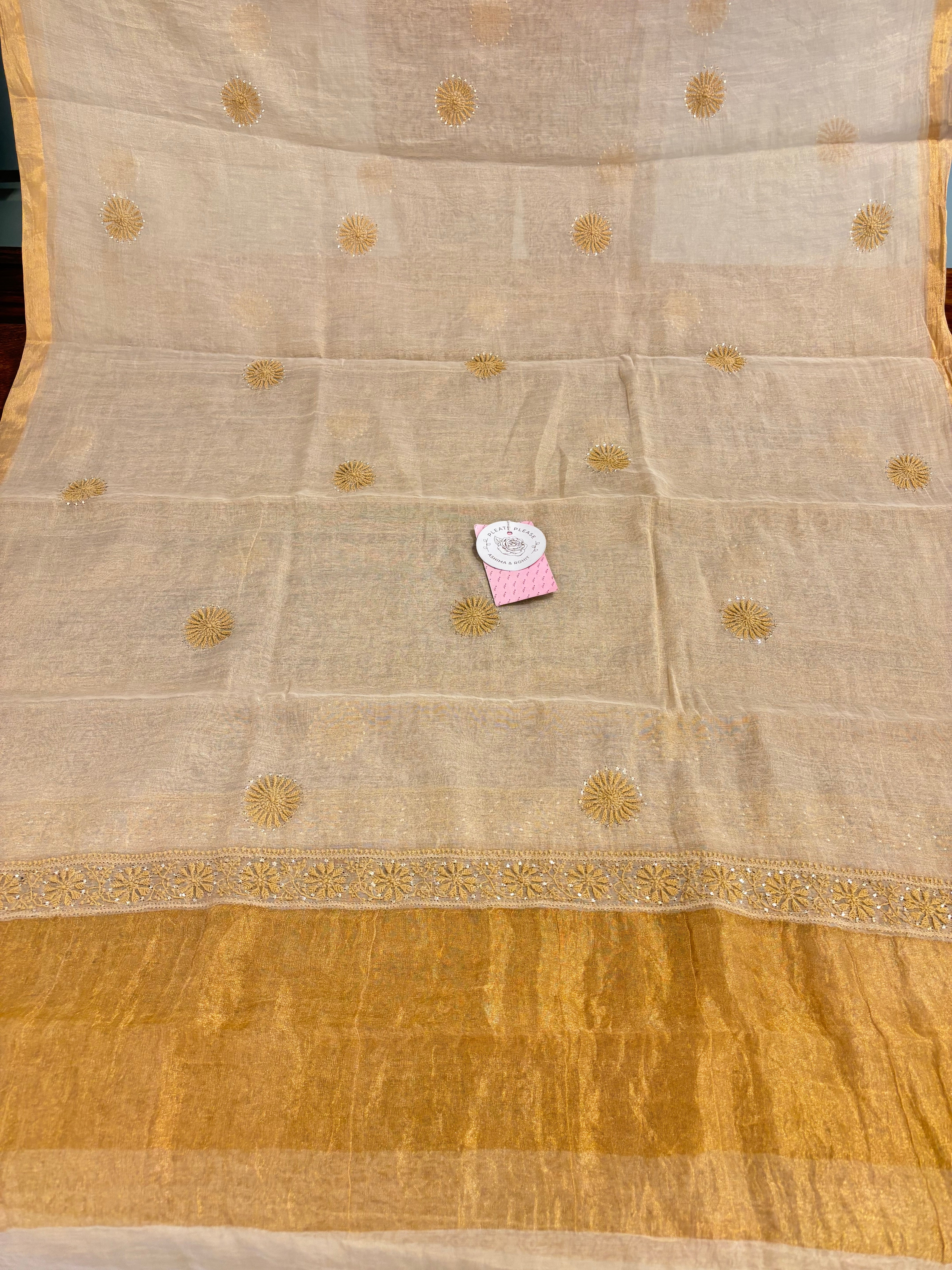 Dyeable Pure & Premium Tissue Mukaish Chikankari Bajirao Anarkali & Dupatta
