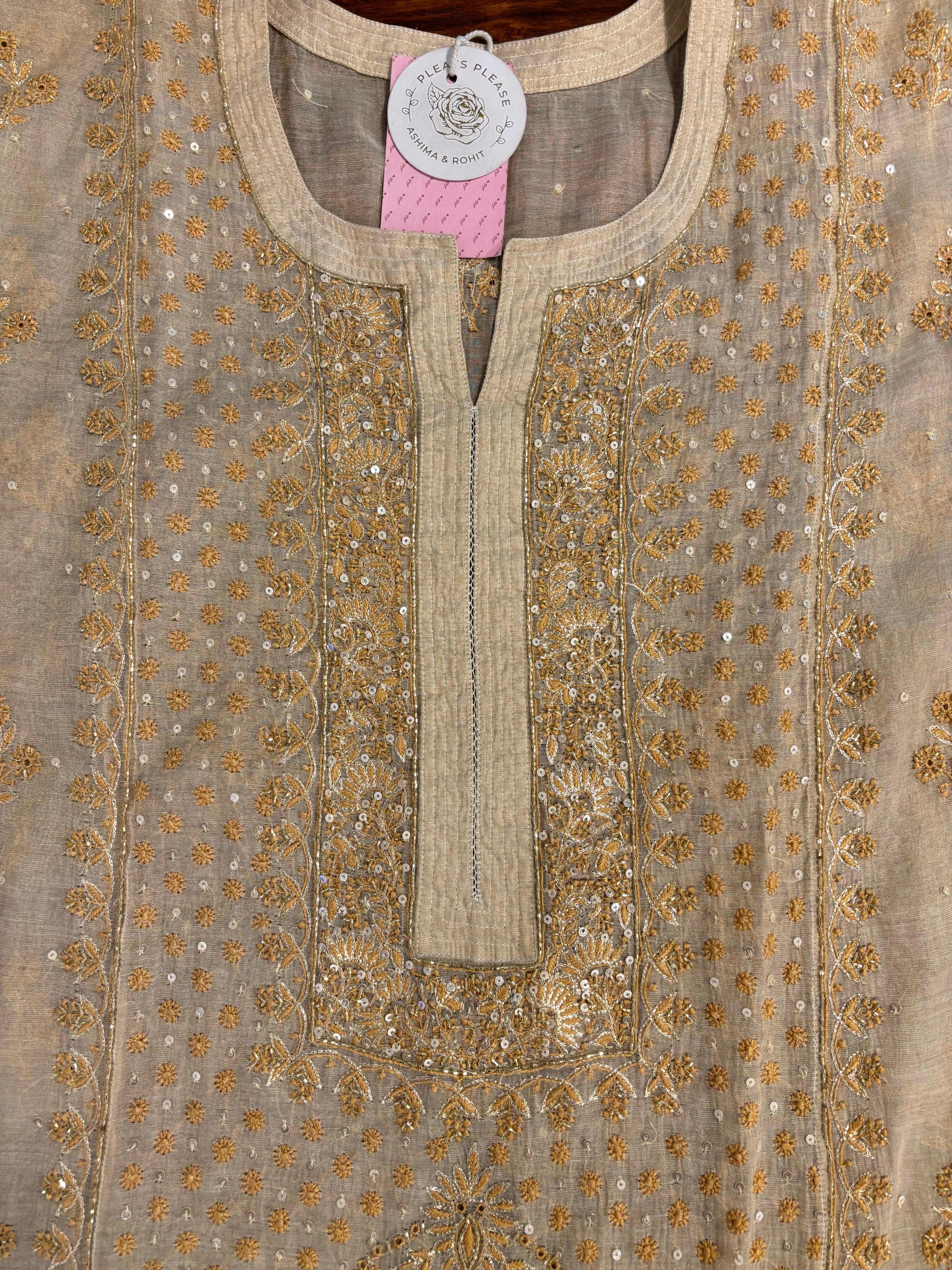 Dyeable Pure Tissue Chikankari Kurta & Dupatta