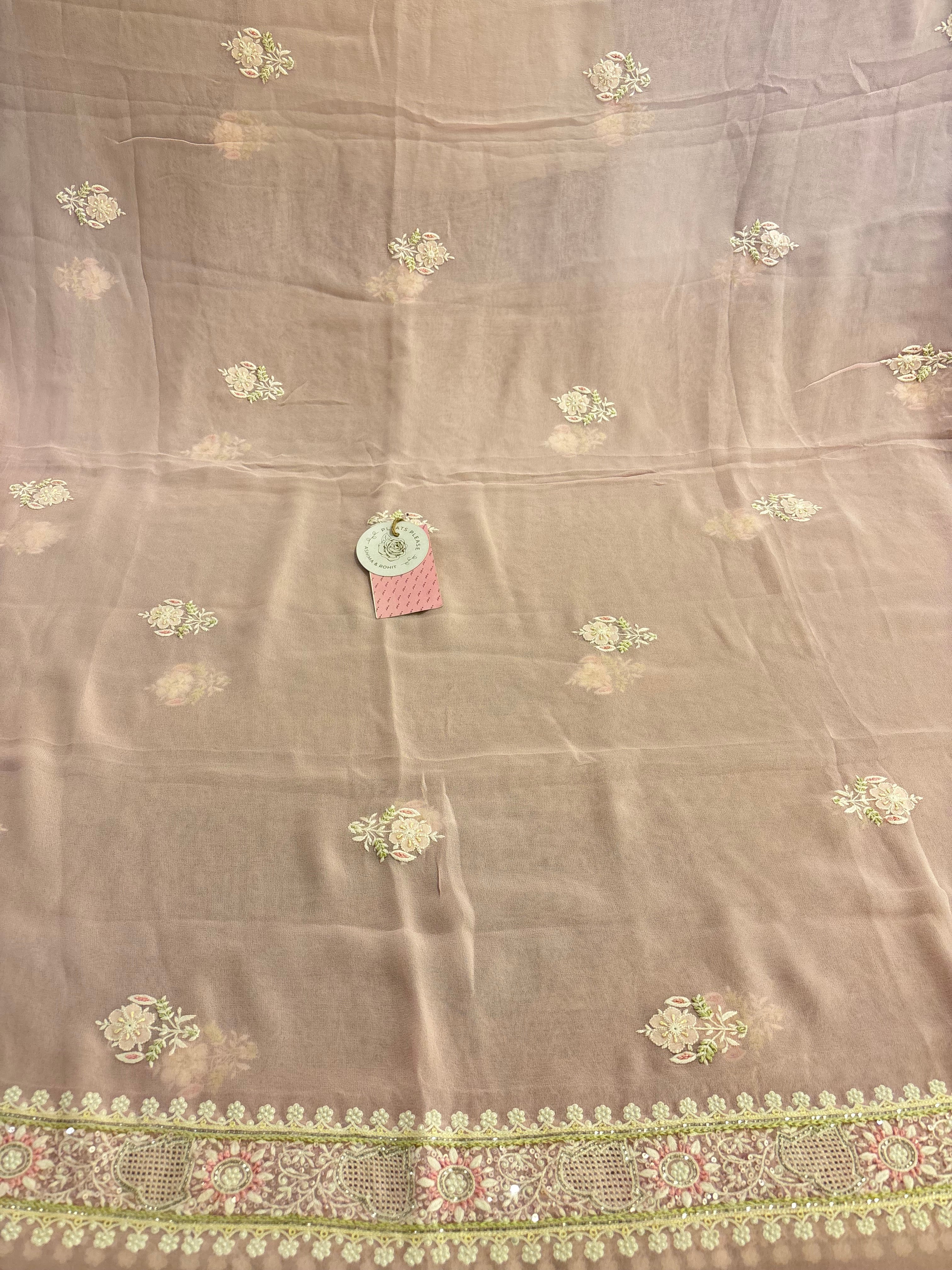 Baby Pink Pure & Premium  Georgette Chikankari Kurta & Dupatta