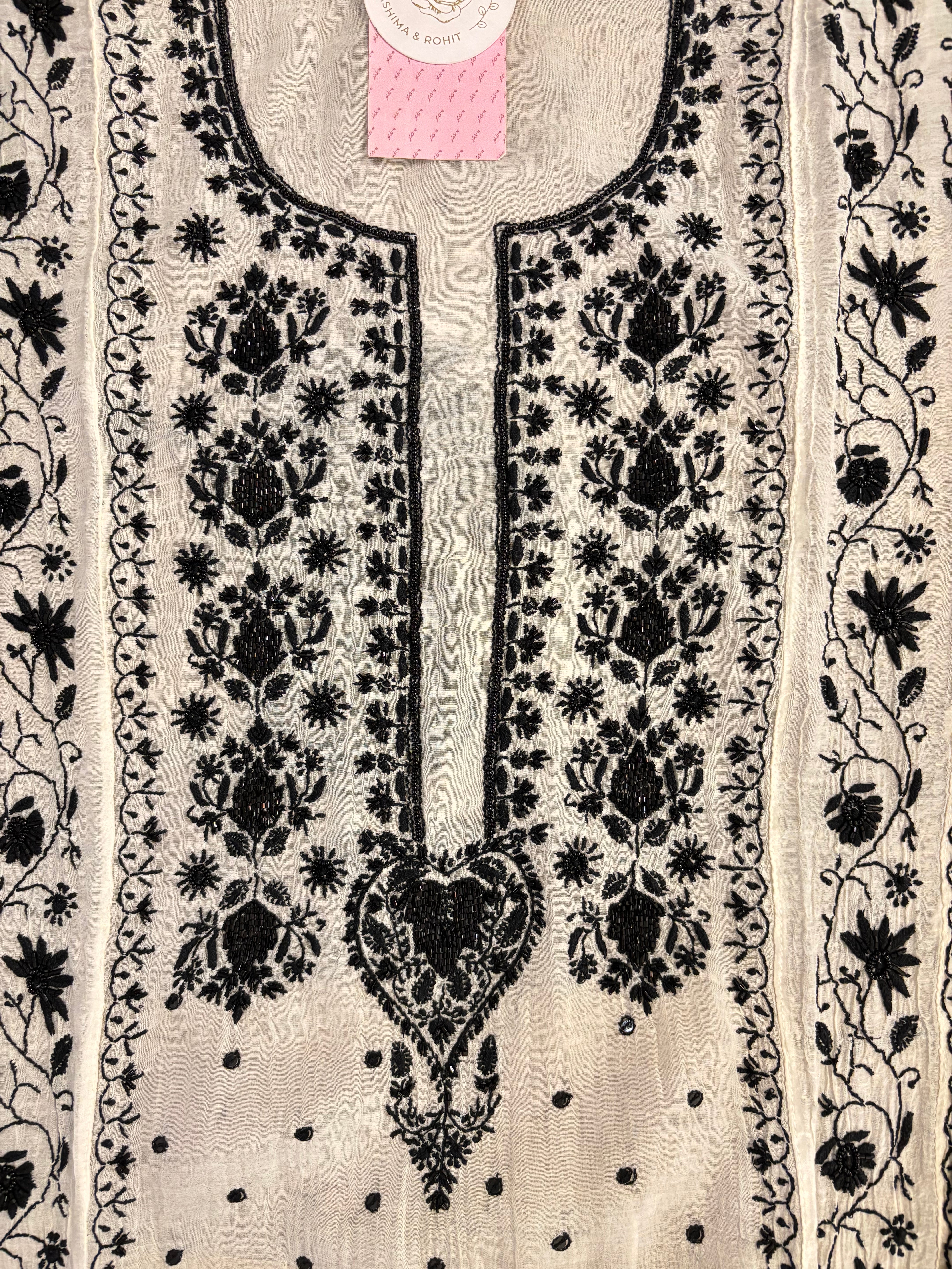 Dyeable Chanderi Mul Chikankari Kurta & Dupatta