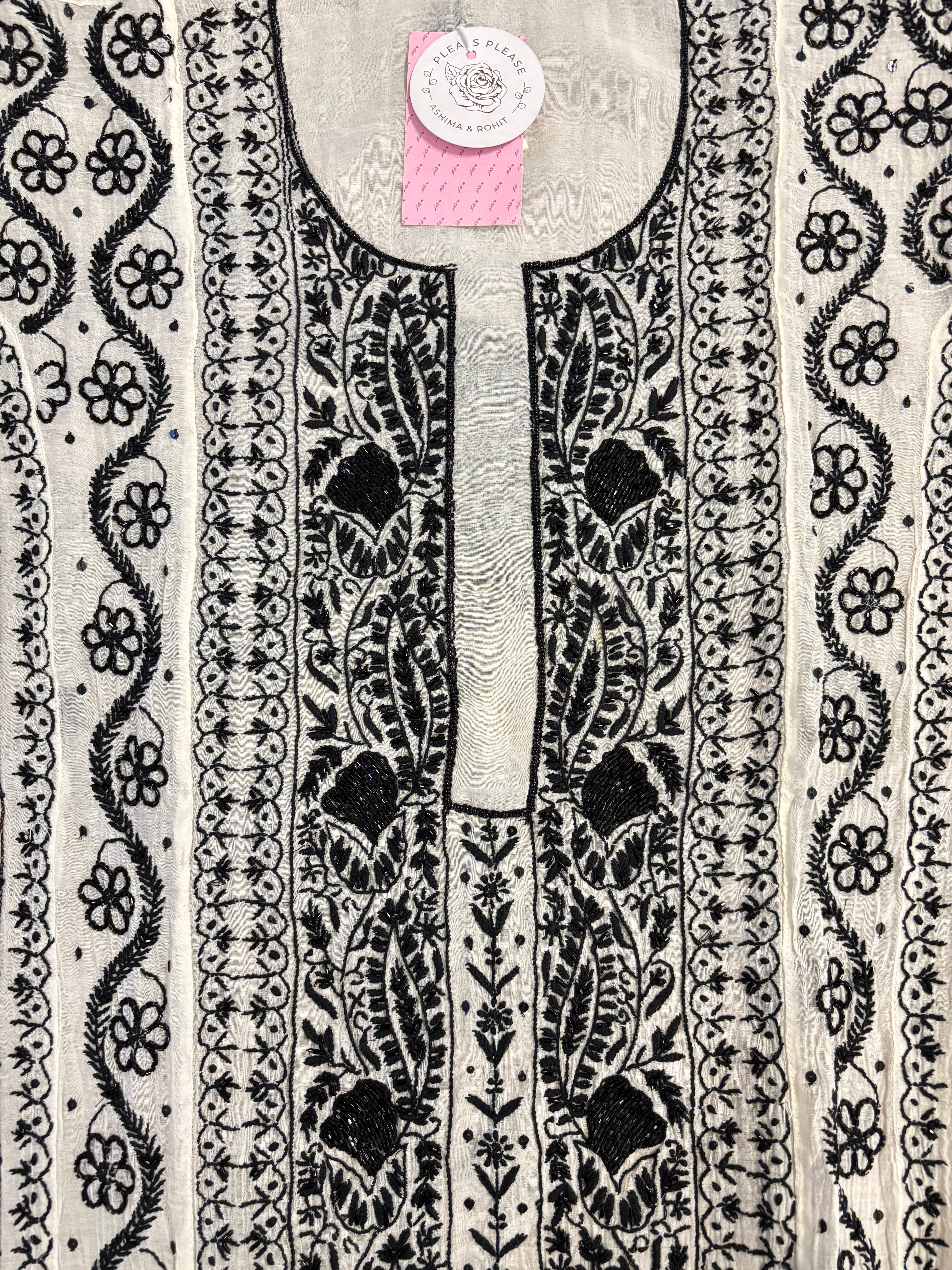 Dyeable Chanderi Mul Chikankari Kurta & Dupatta