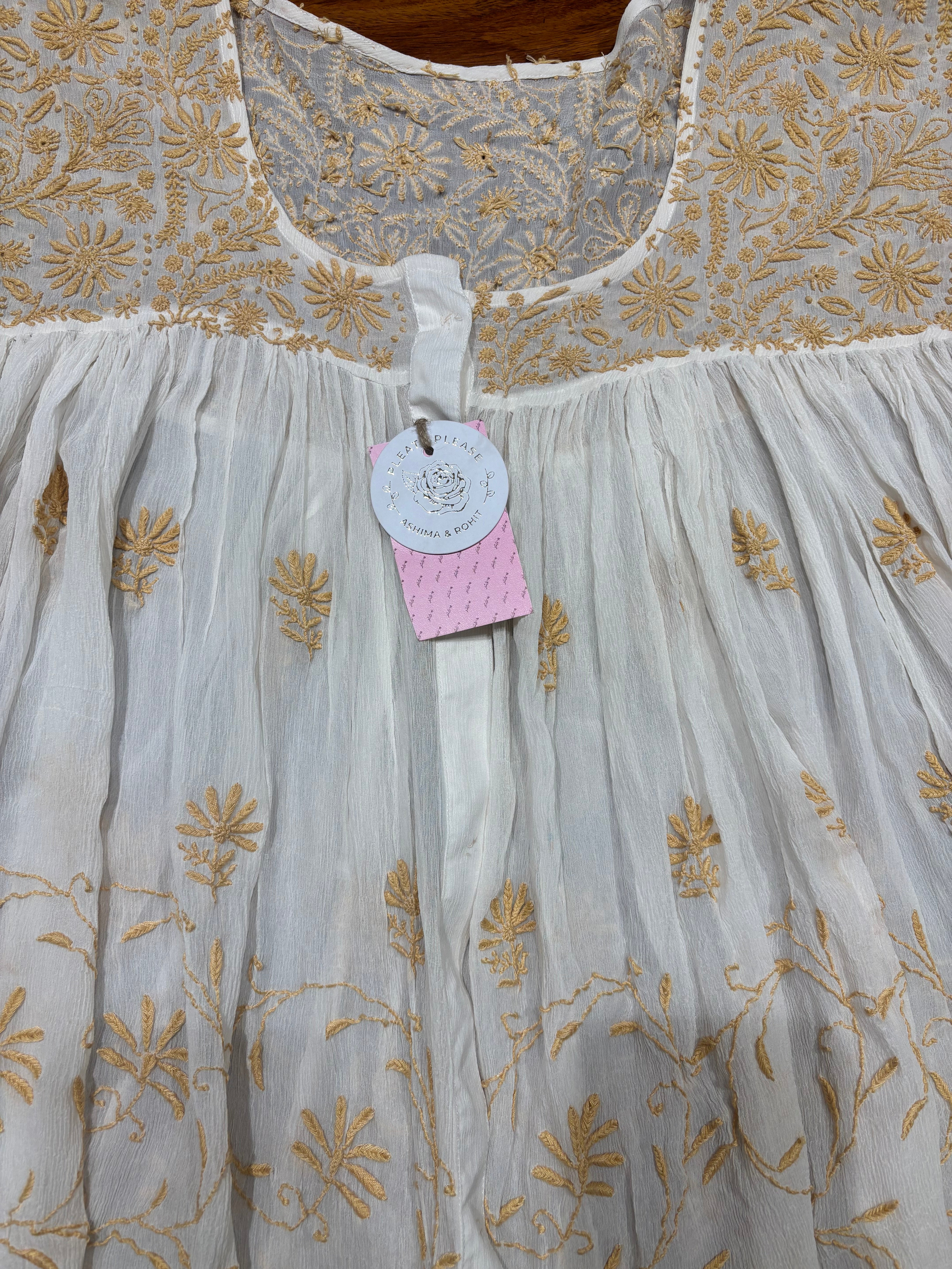 Dyeable Pure and Premium Chiffon Chikankari Top